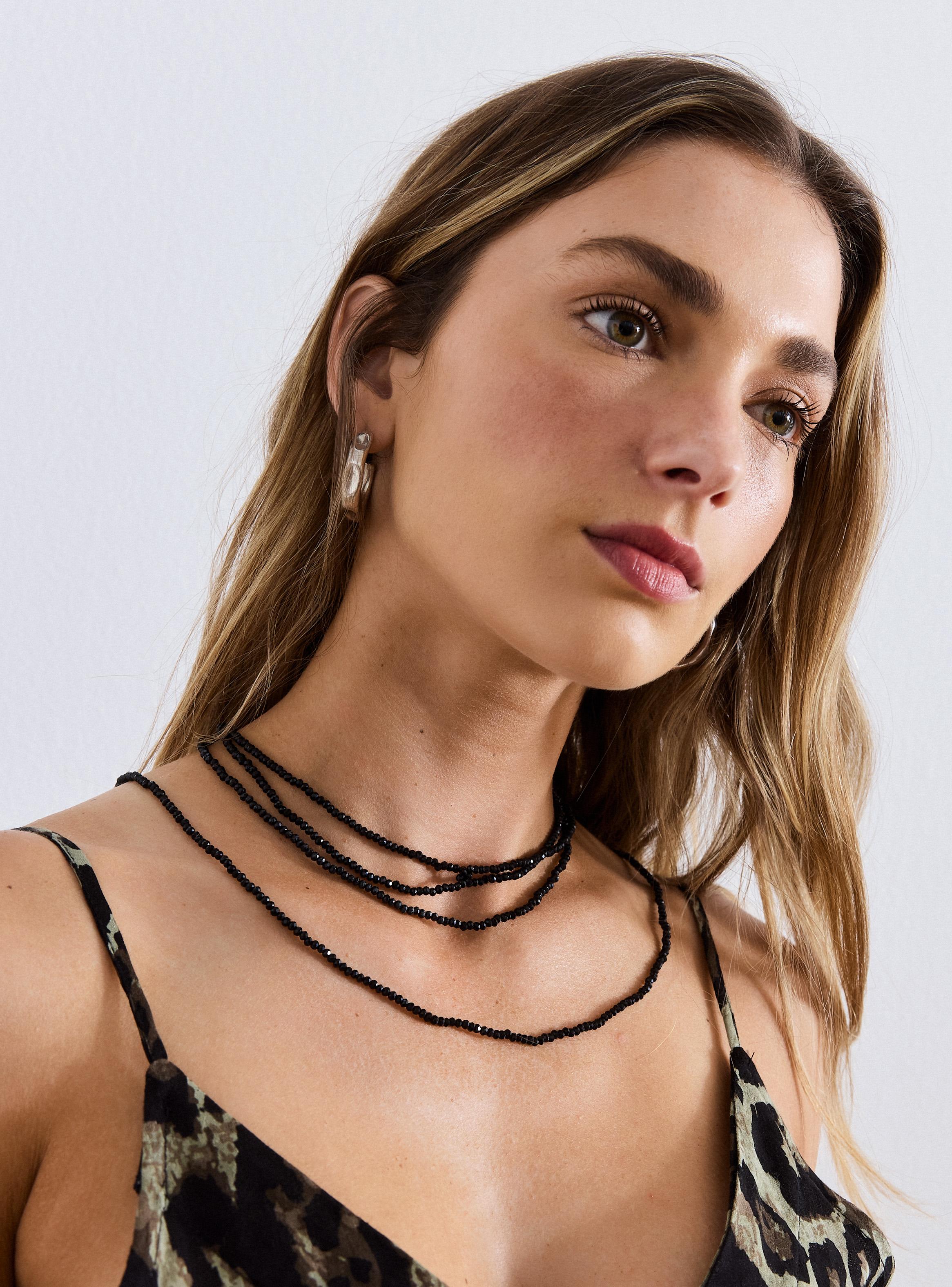 Collar Largo de Mostacillas con Brillo-2