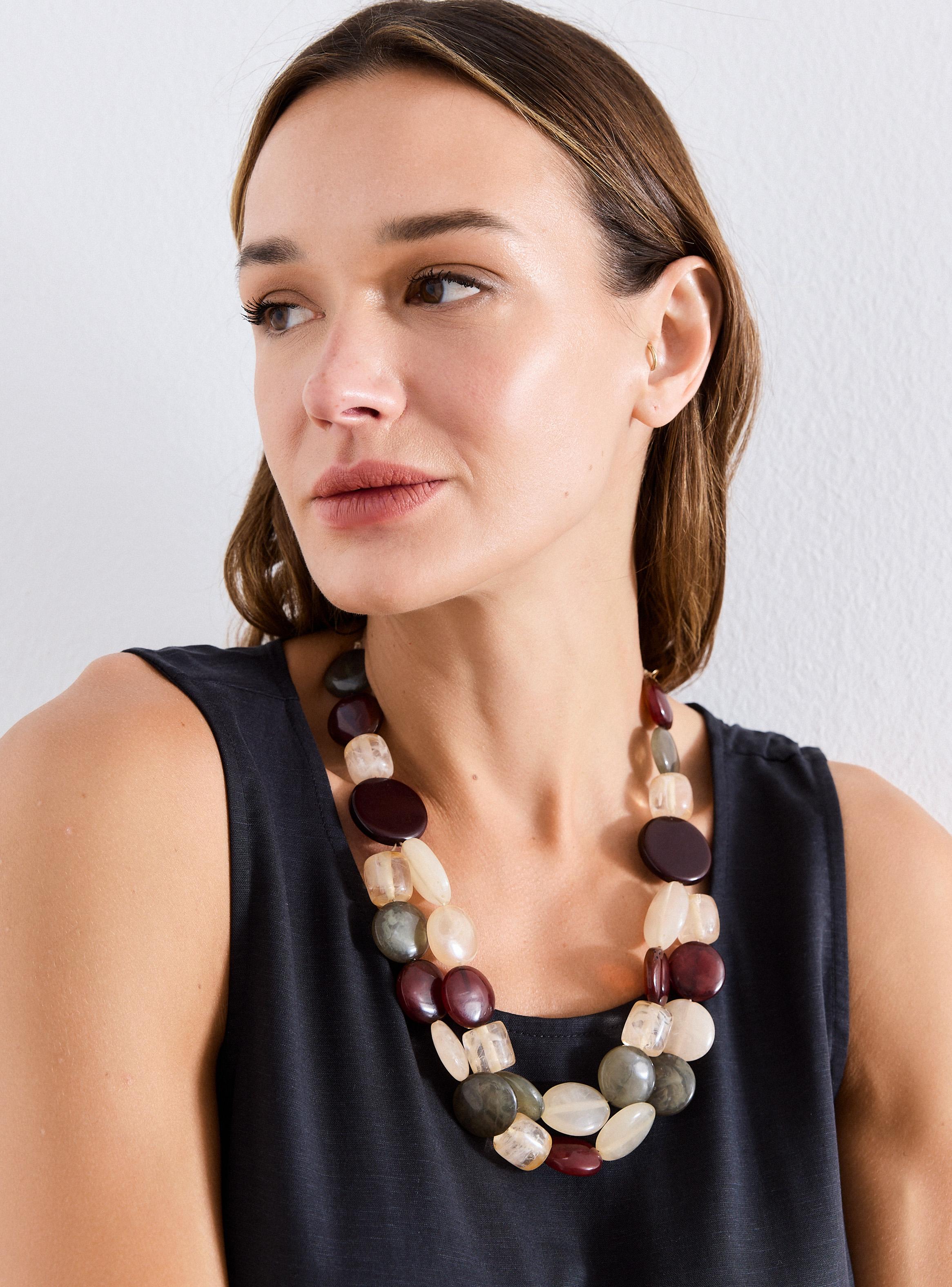 Collar Ajustable Formas Redondas de Resina-2