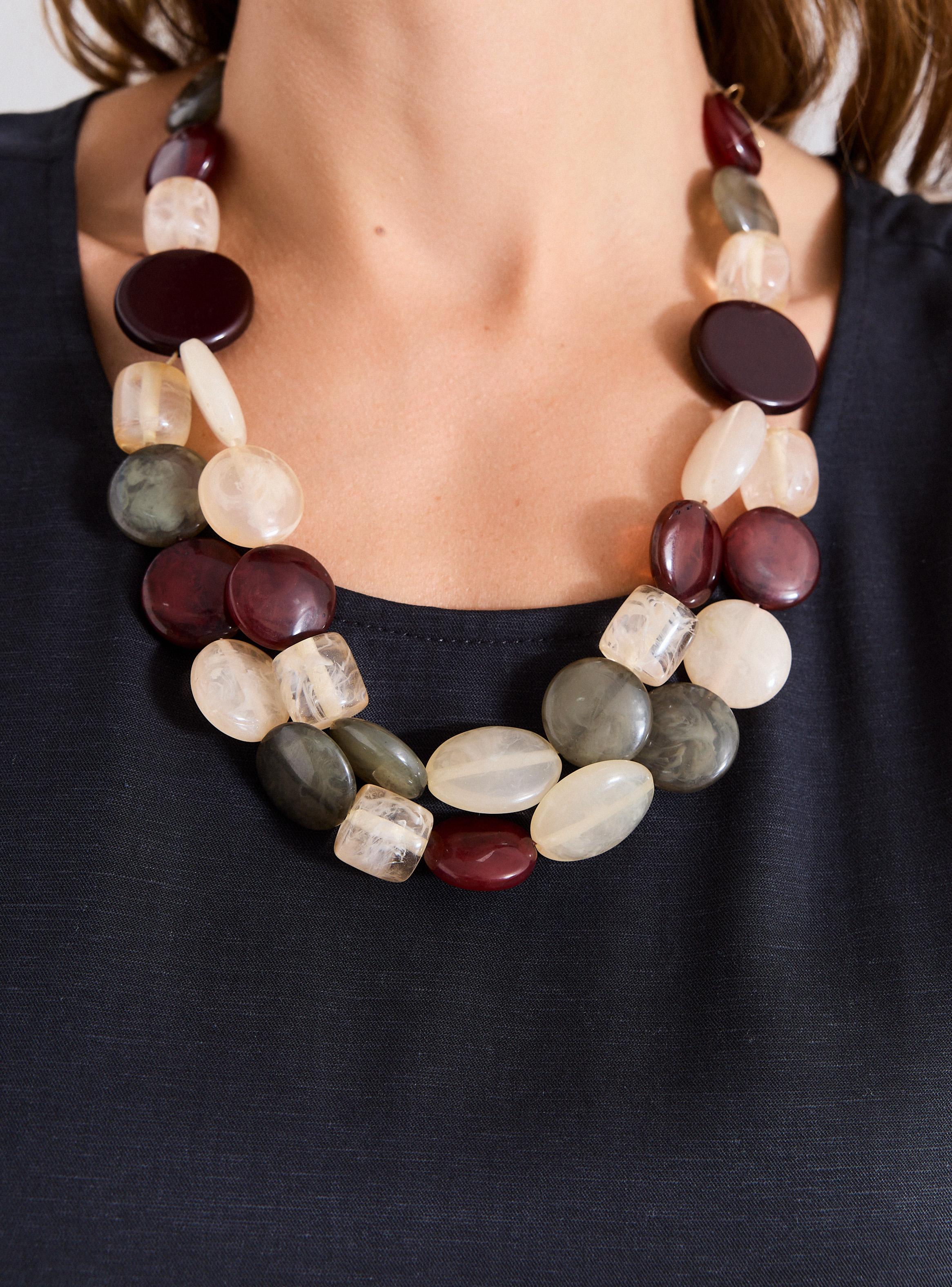 Collar Ajustable Formas Redondas de Resina-3