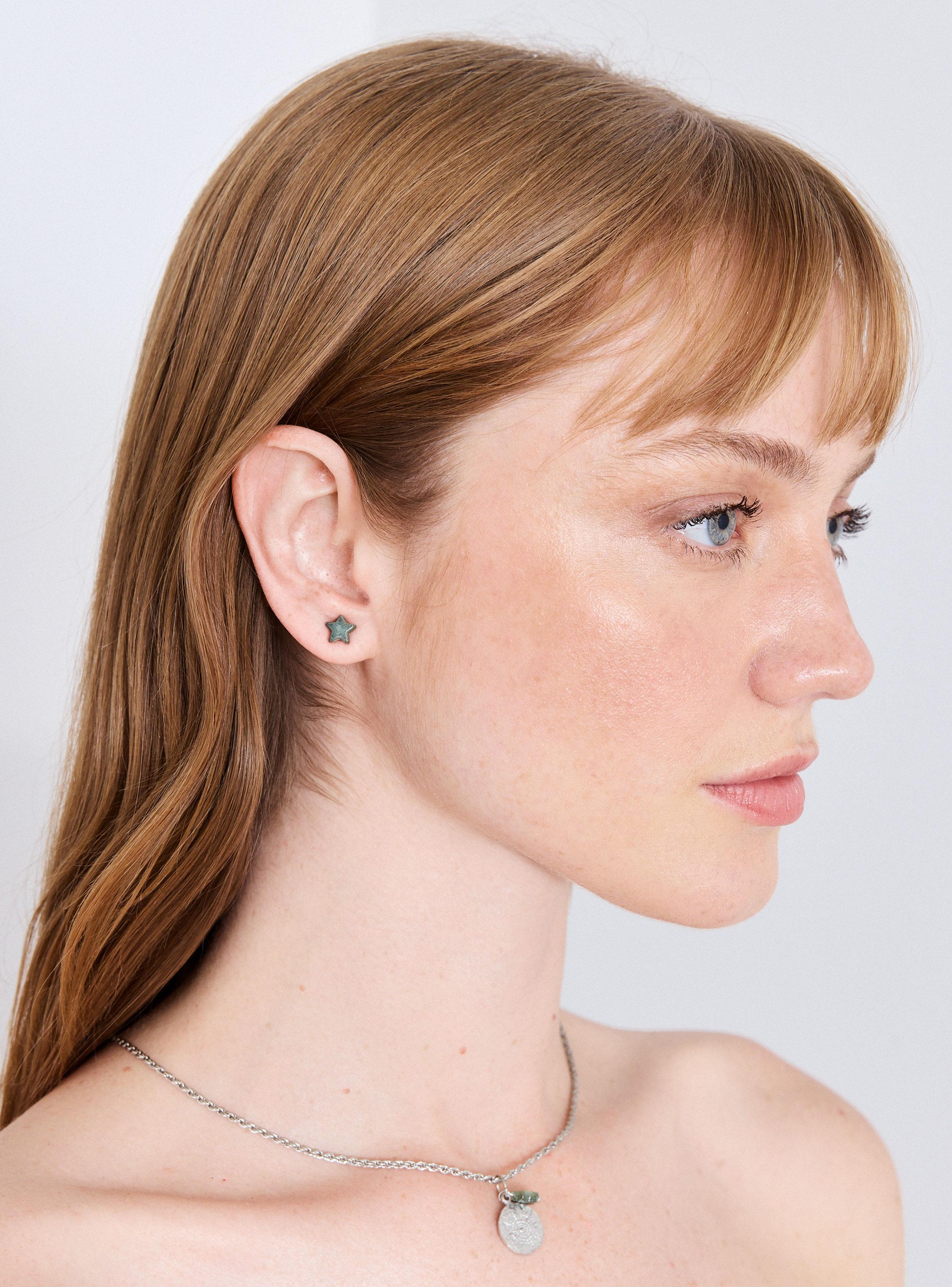 Set Collar y Aros Estrella Plata-2