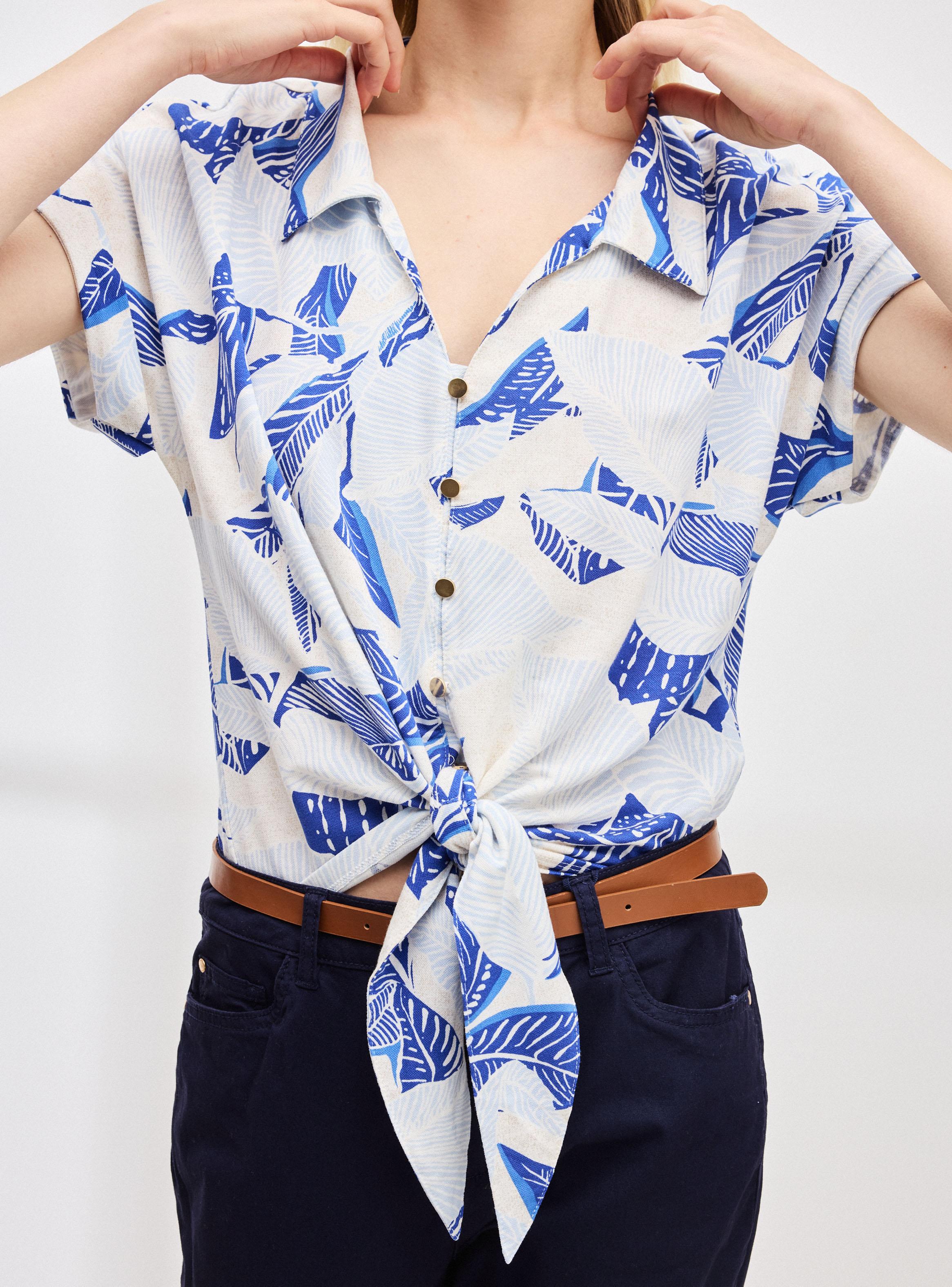 Polera Tipo Blusa Anudada con Tela Elasticada-2