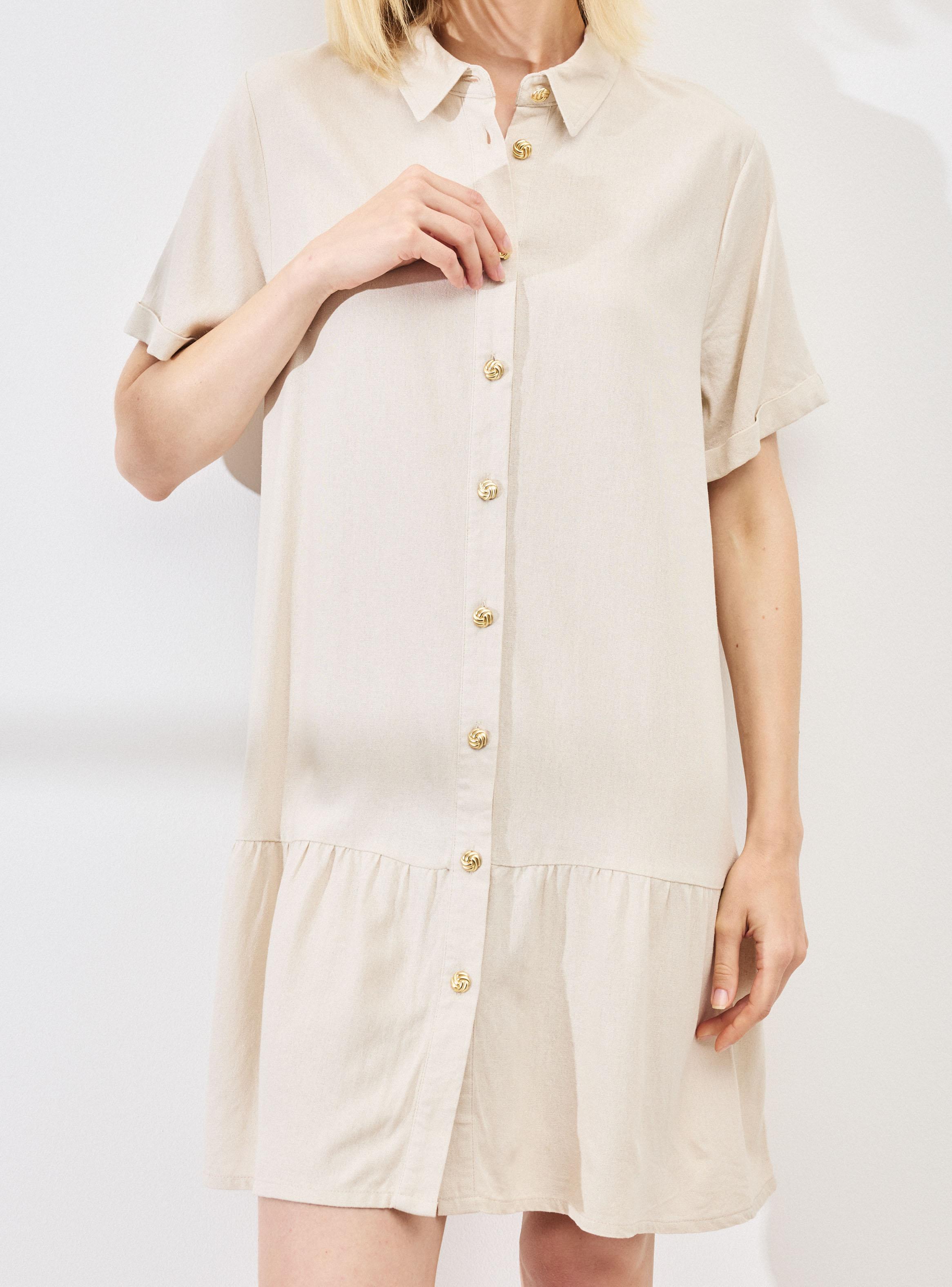 Vestido Camisero con Capas-3