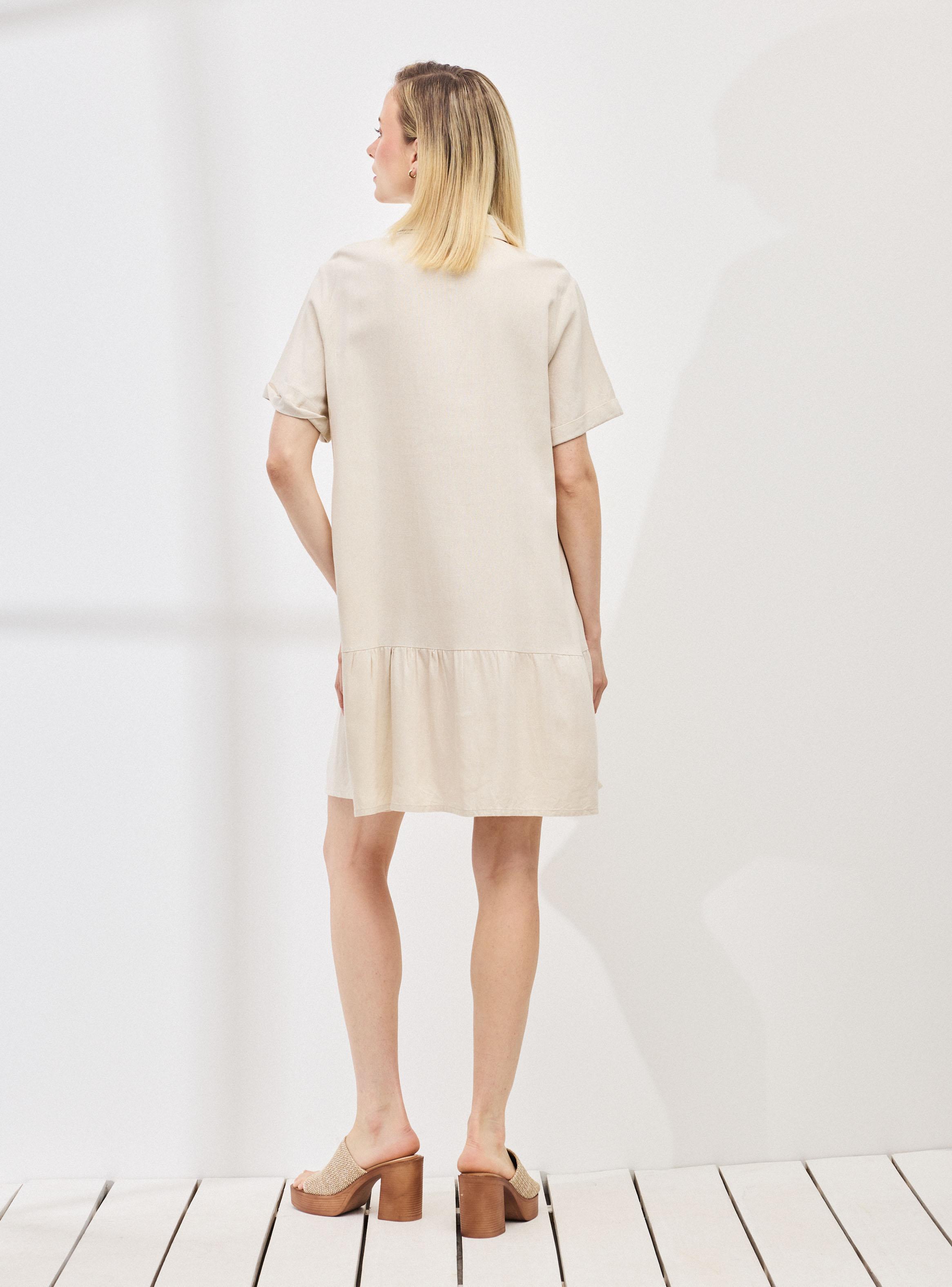 Vestido Camisero con Capas-5