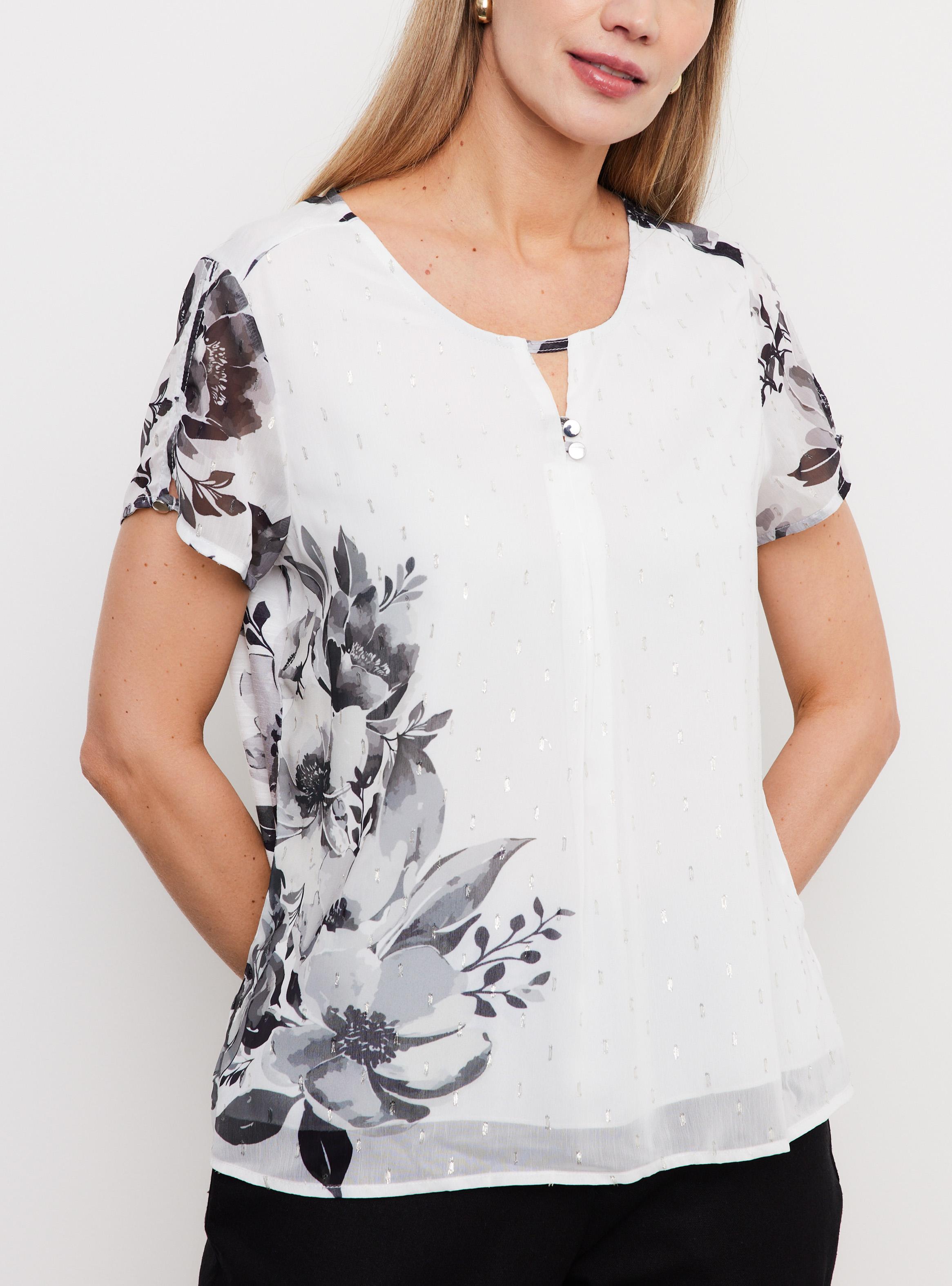 Blusa Mix Telas con Botones Metálicos-3