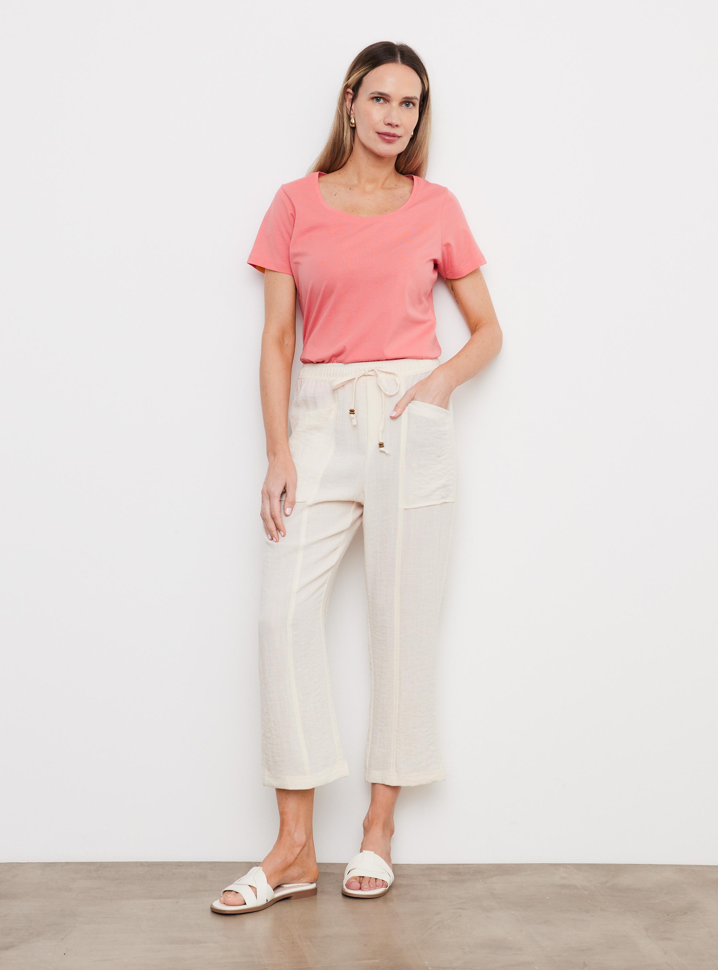 Pantalón Crop Fluido con Cintura Elasticada-4