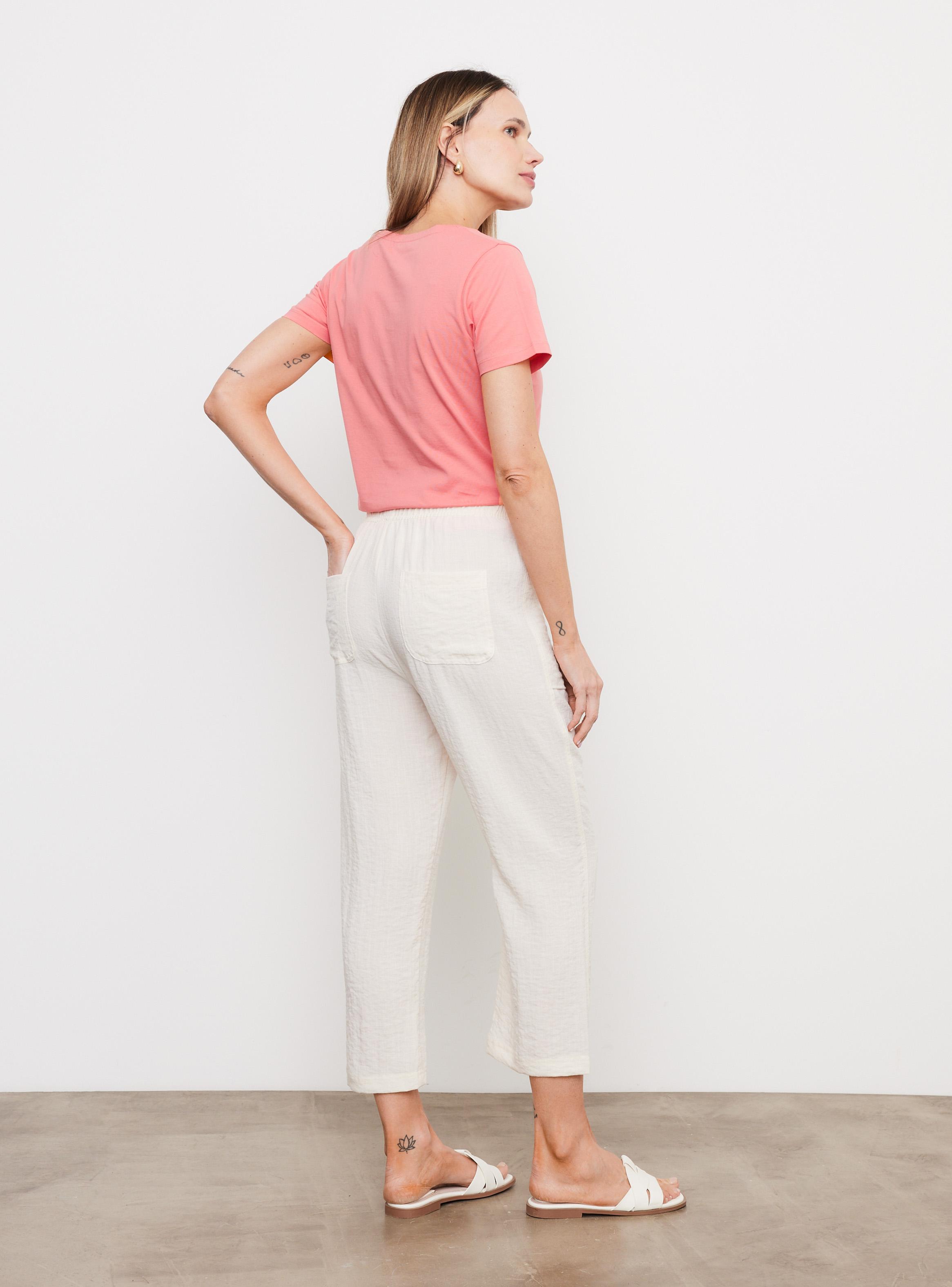 Pantalón Crop Fluido con Cintura Elasticada-5