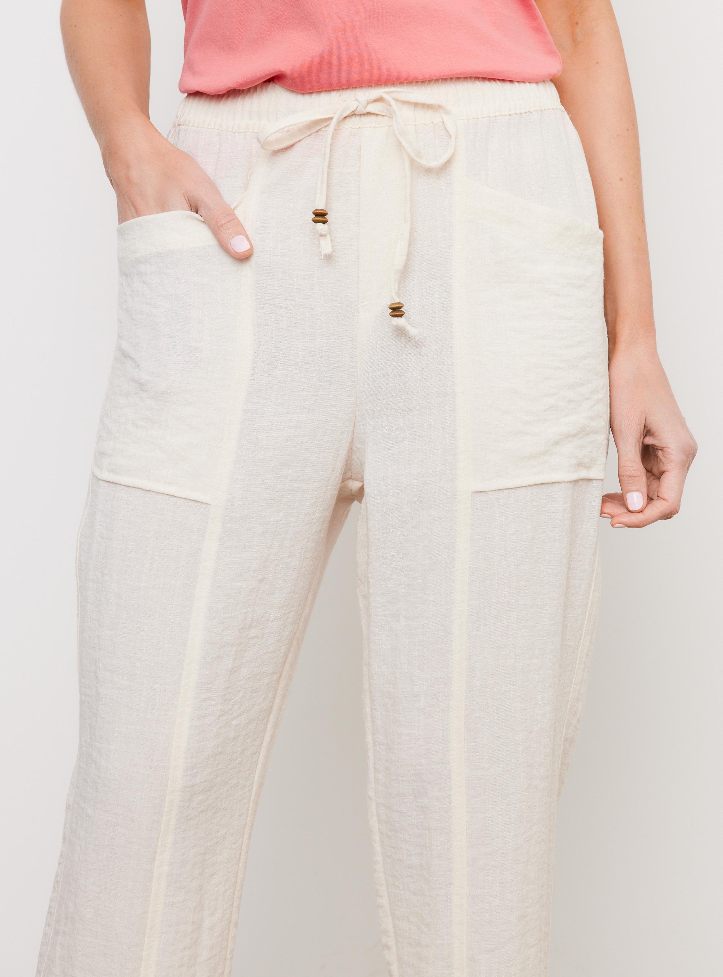 Pantalón Crop Fluido con Cintura Elasticada-2