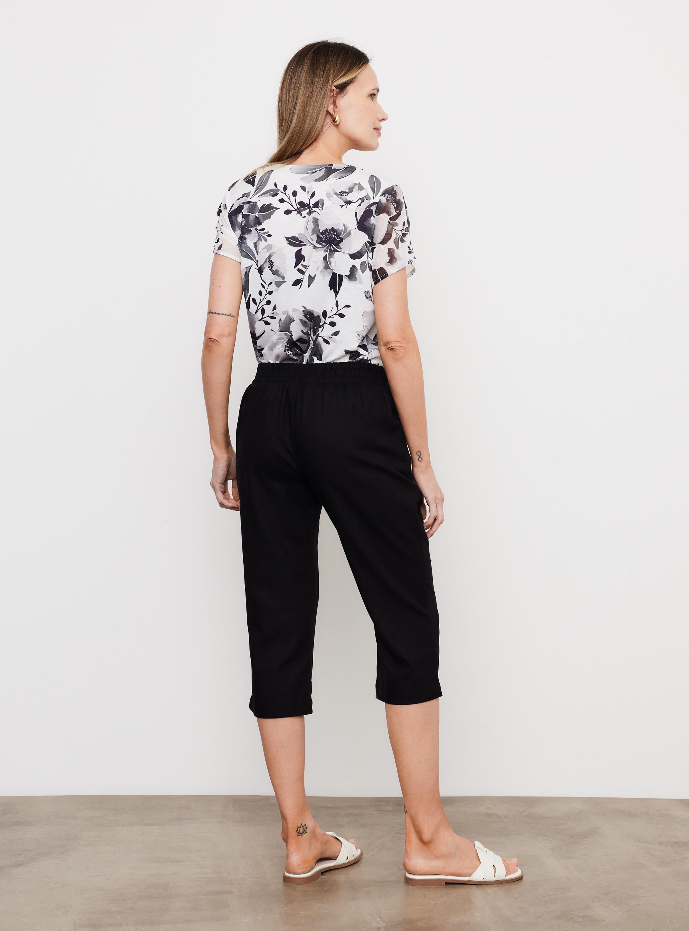 Pantalón Capri de Lino Estampado-5