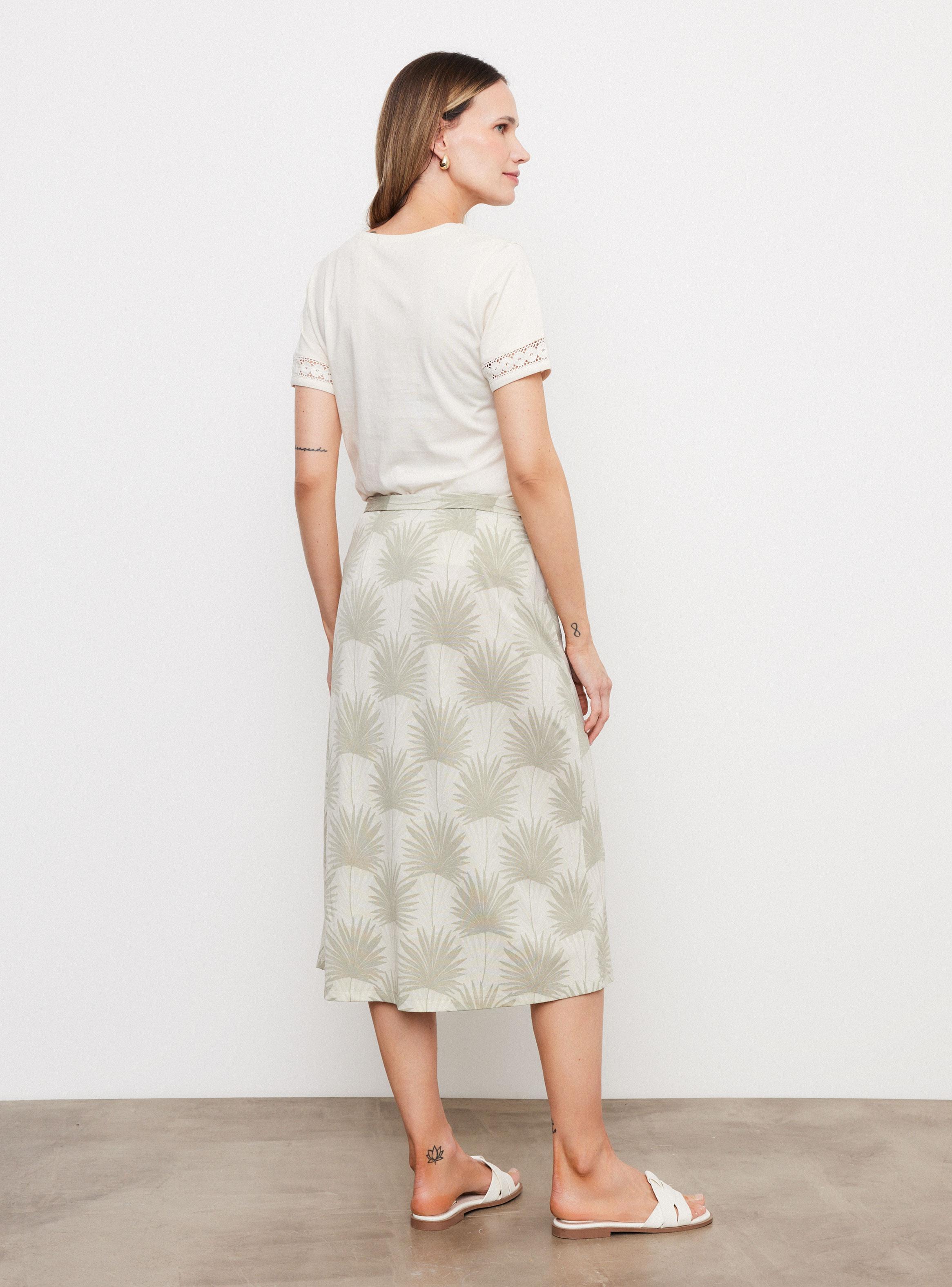 Falda Botones Frontales Ajuste Cómodo-5