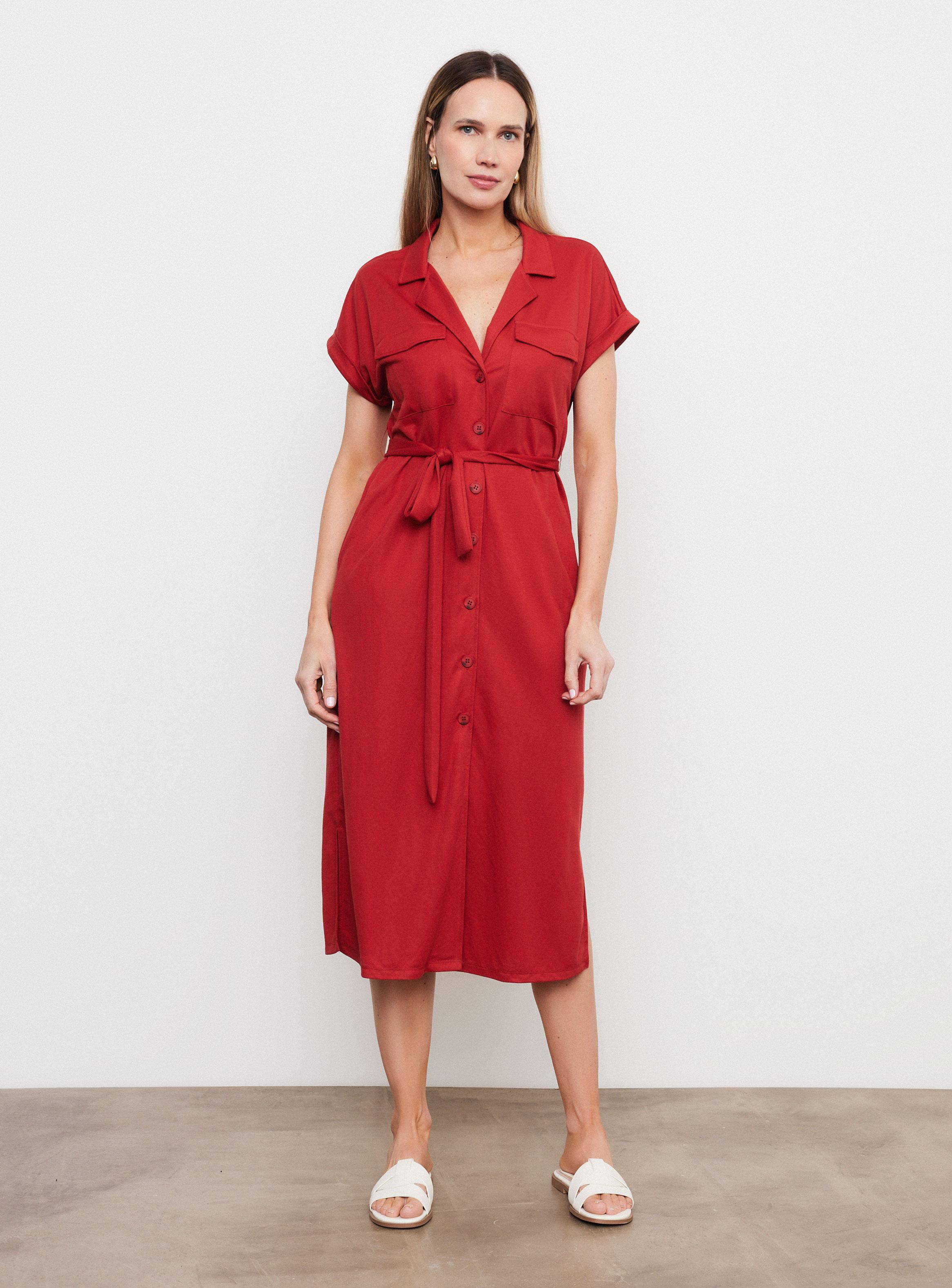 Vestido Camisero de Punto Piqué-4