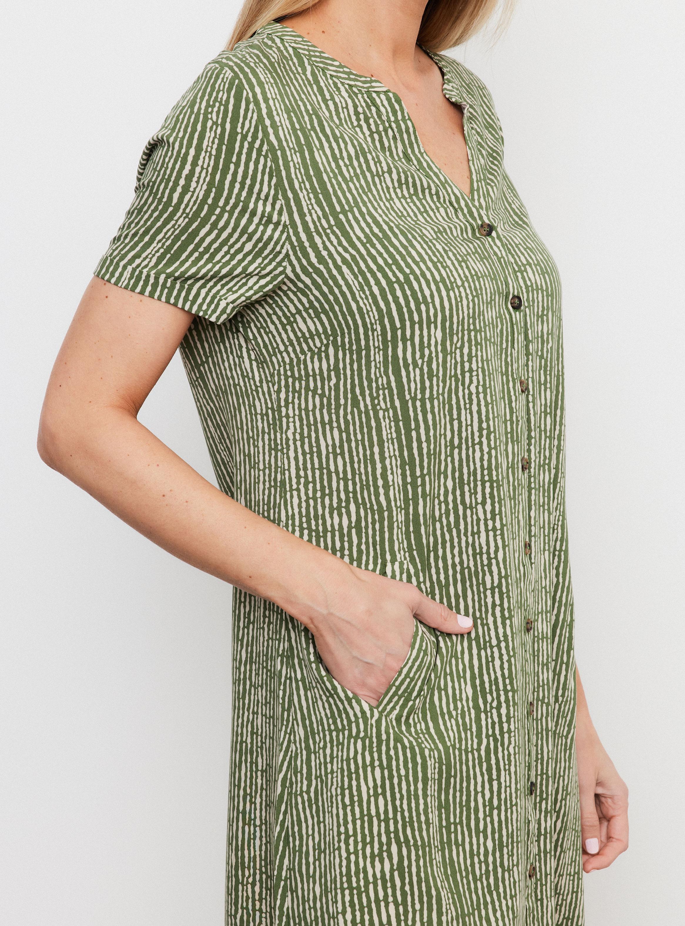 Vestido Camisero Fluido Estampado-3