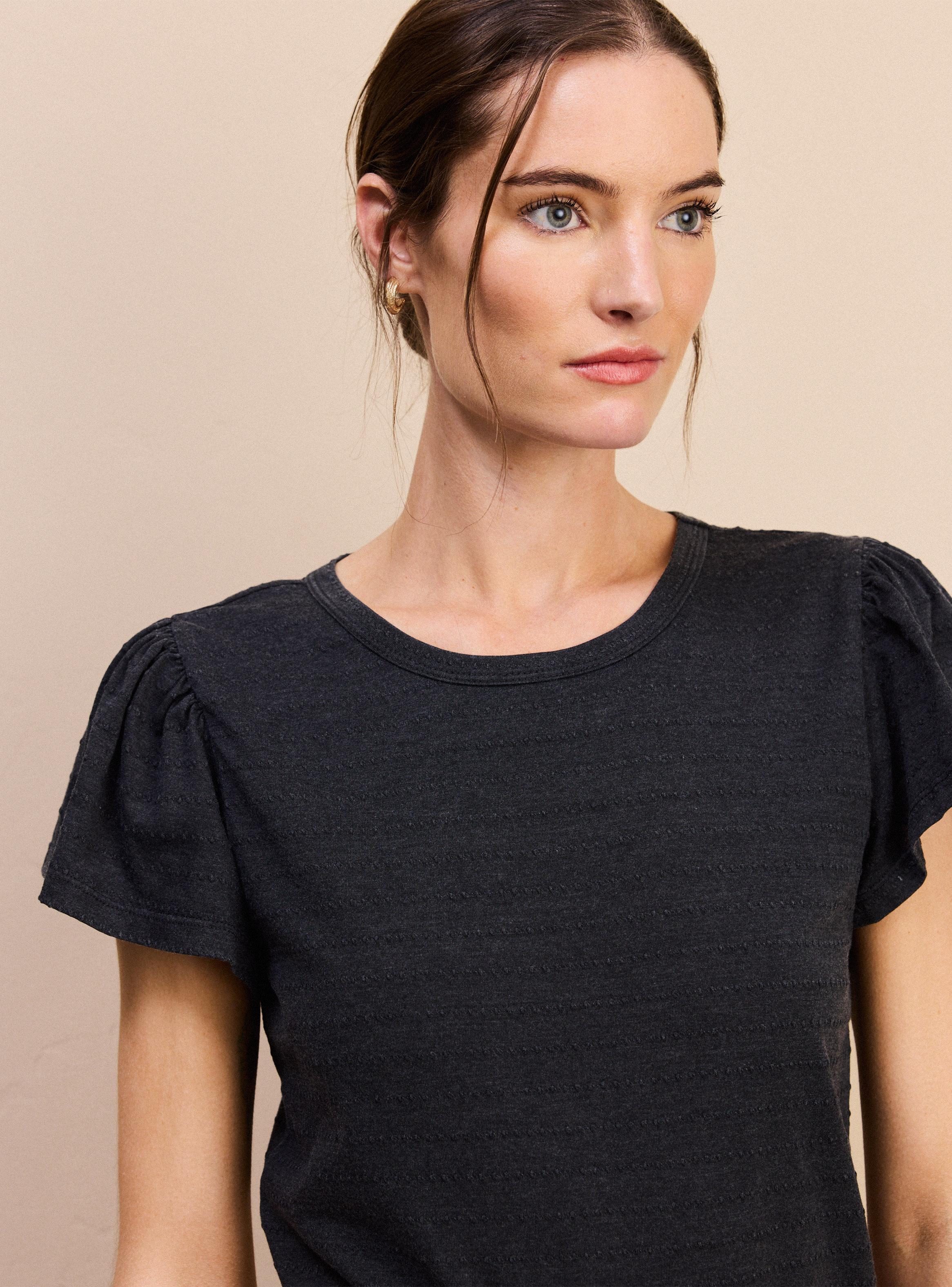 Polera Tela Texturizada Manga Tulipán-2