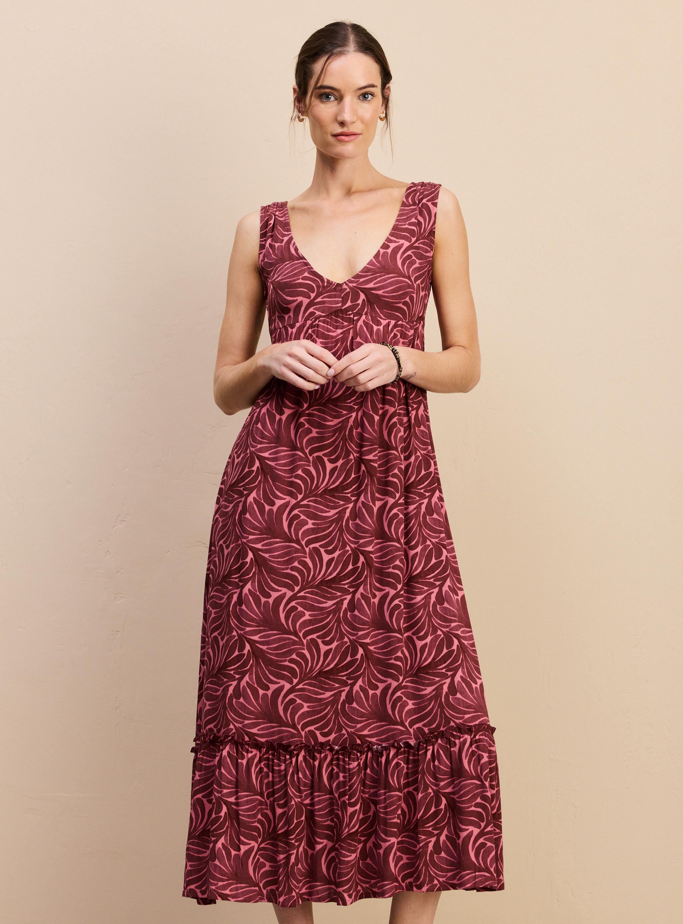 Vestido Full Estampado con Corte Bajo el Busto-0