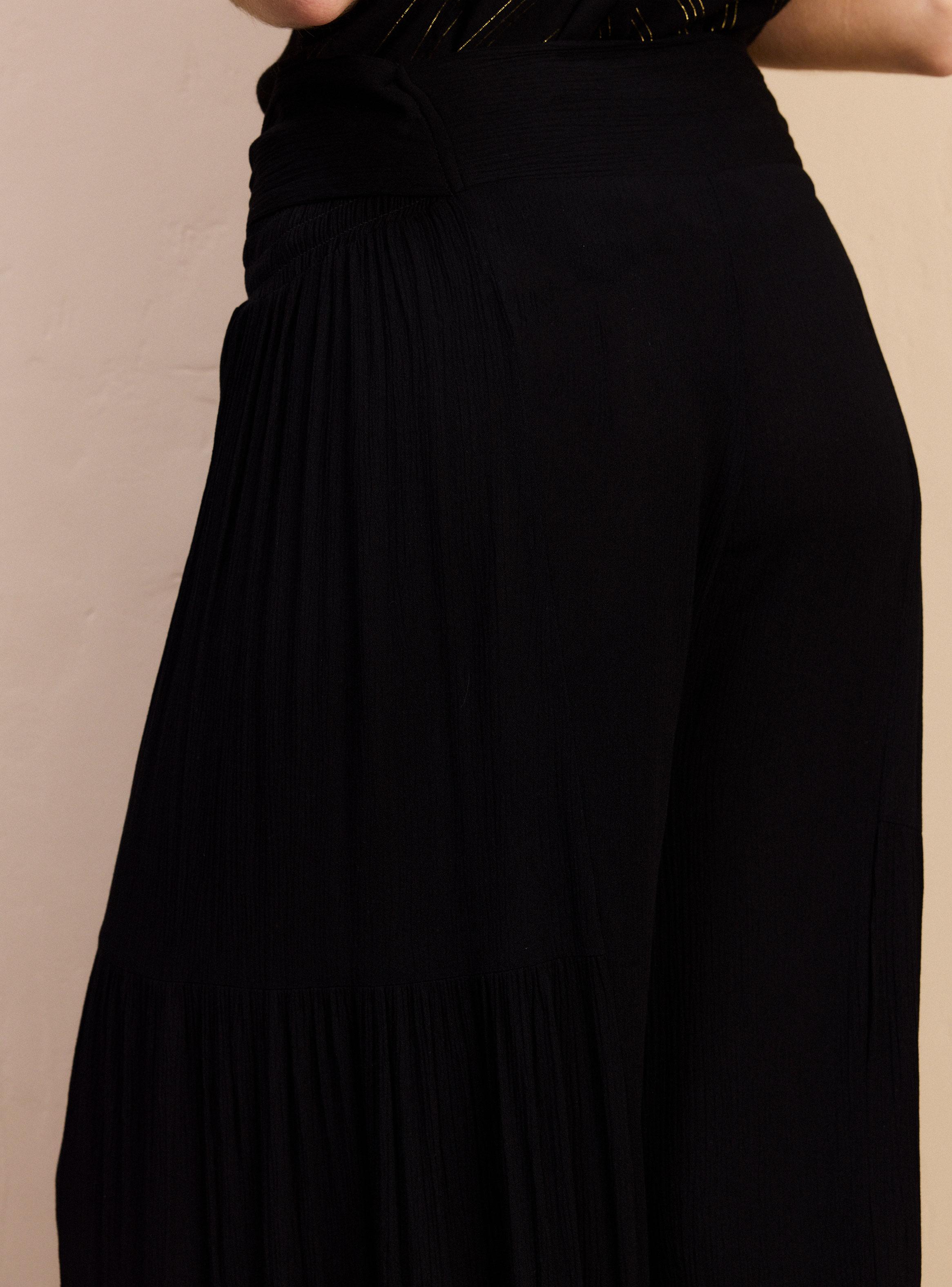 Pantalón Fluido con Capas Elástico en Cintura-3