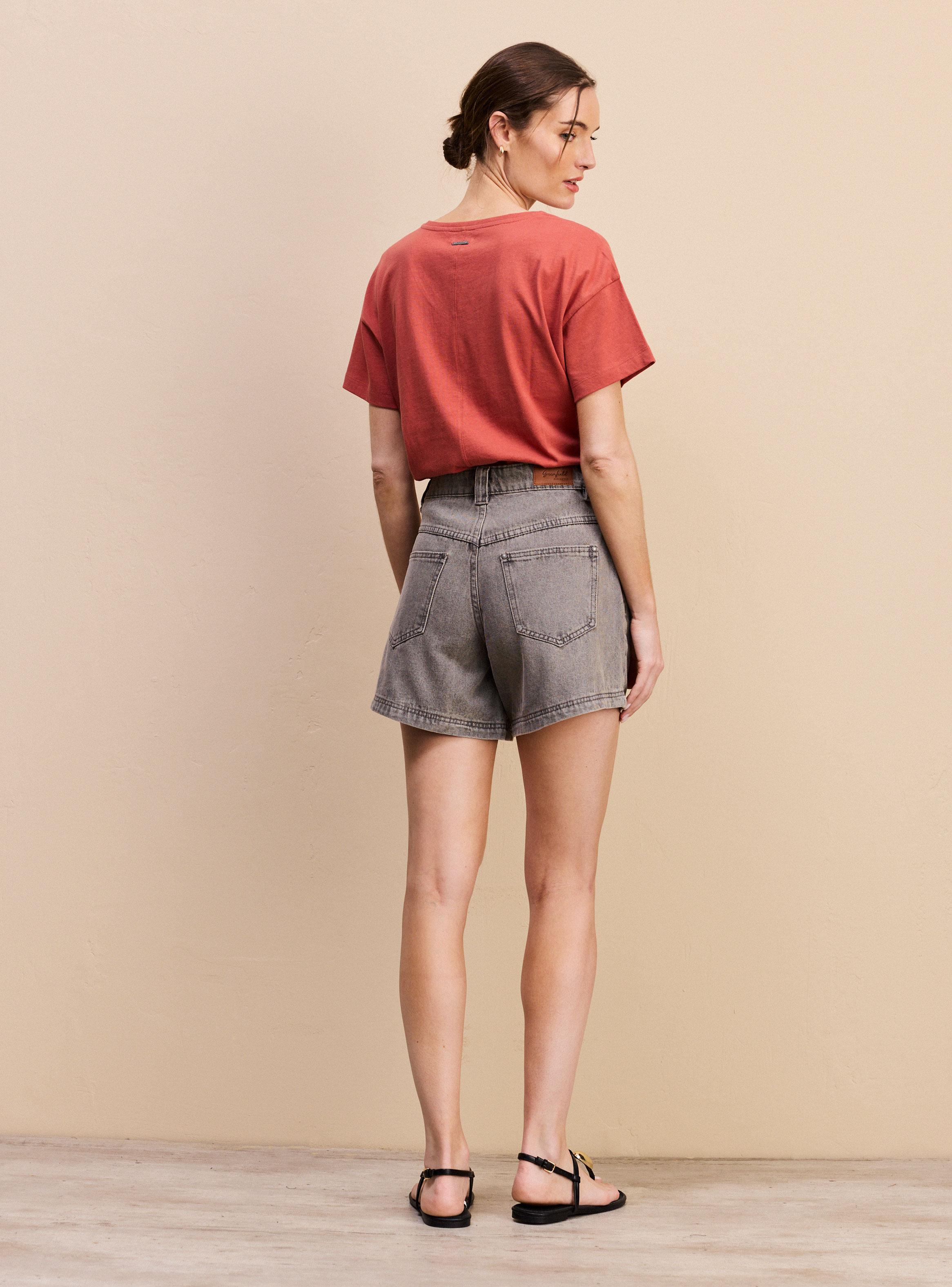 Short de Denim Corte Frontal-5