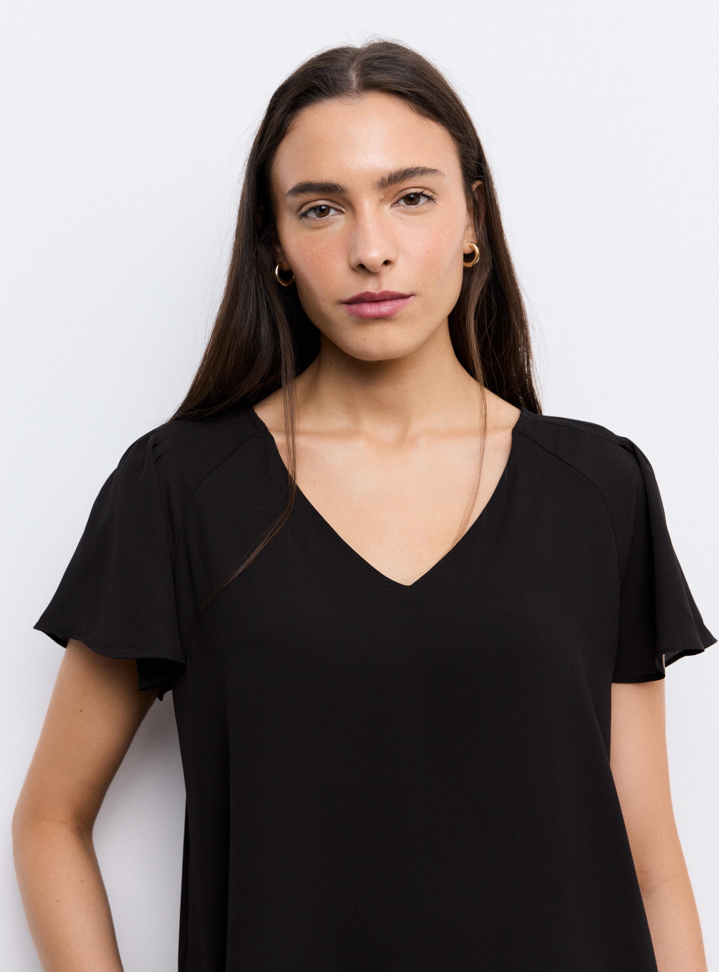 Blusa Escote V Mangas con Vuelos-2