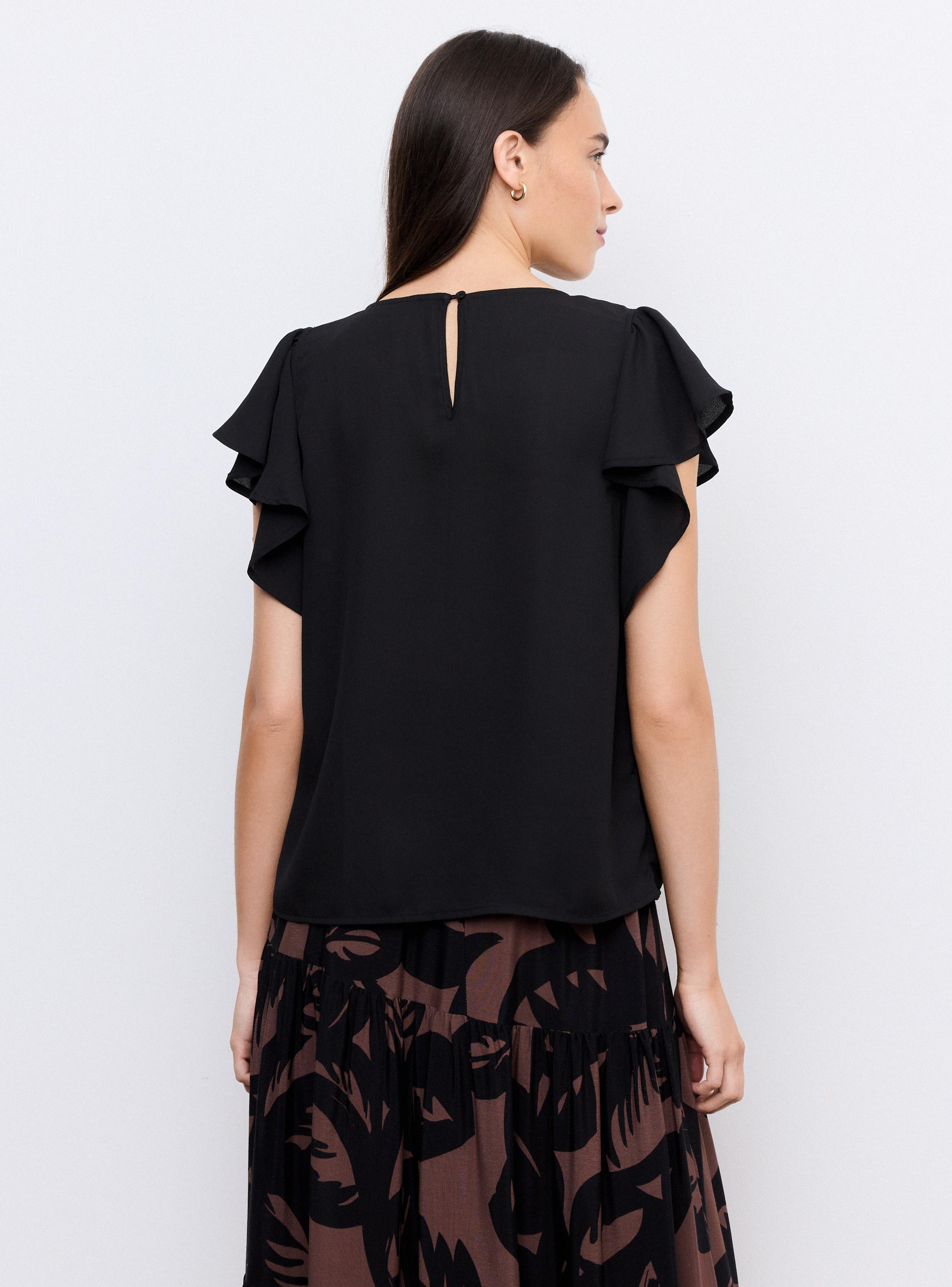 Blusa Escote Redondo Mangas con Volantes-1