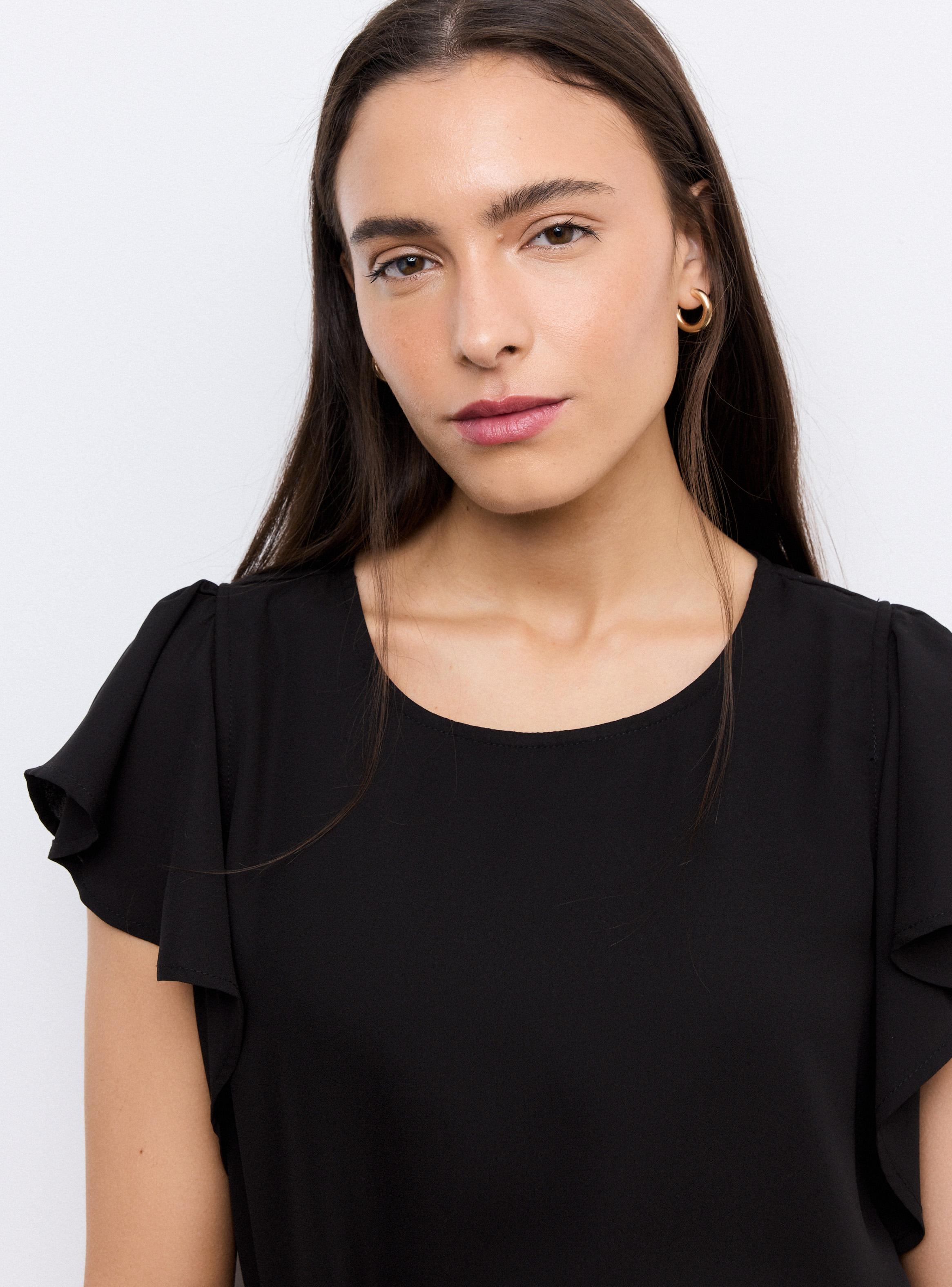 Blusa Escote Redondo Mangas con Volantes-2