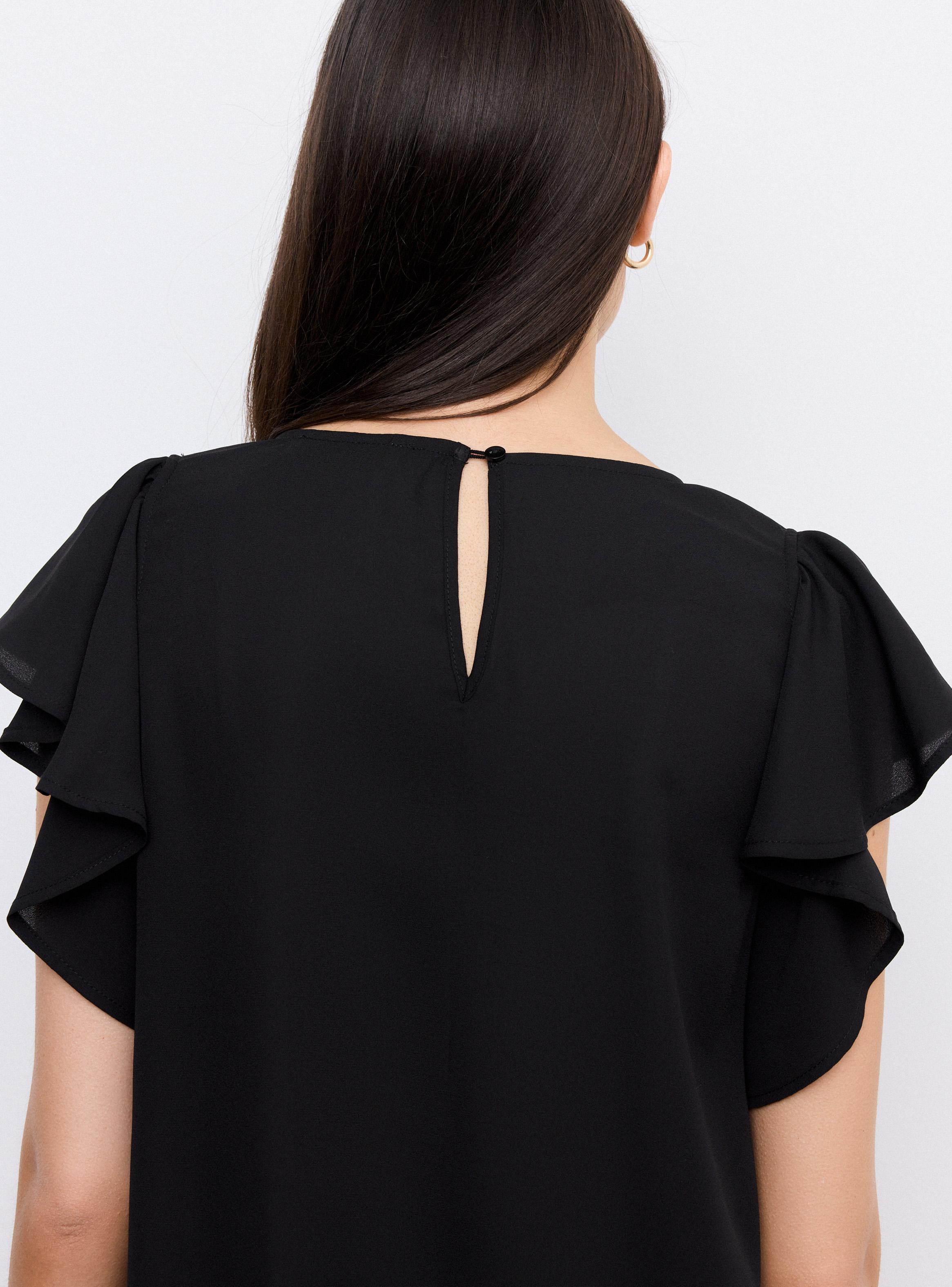 Blusa Escote Redondo Mangas con Volantes-3