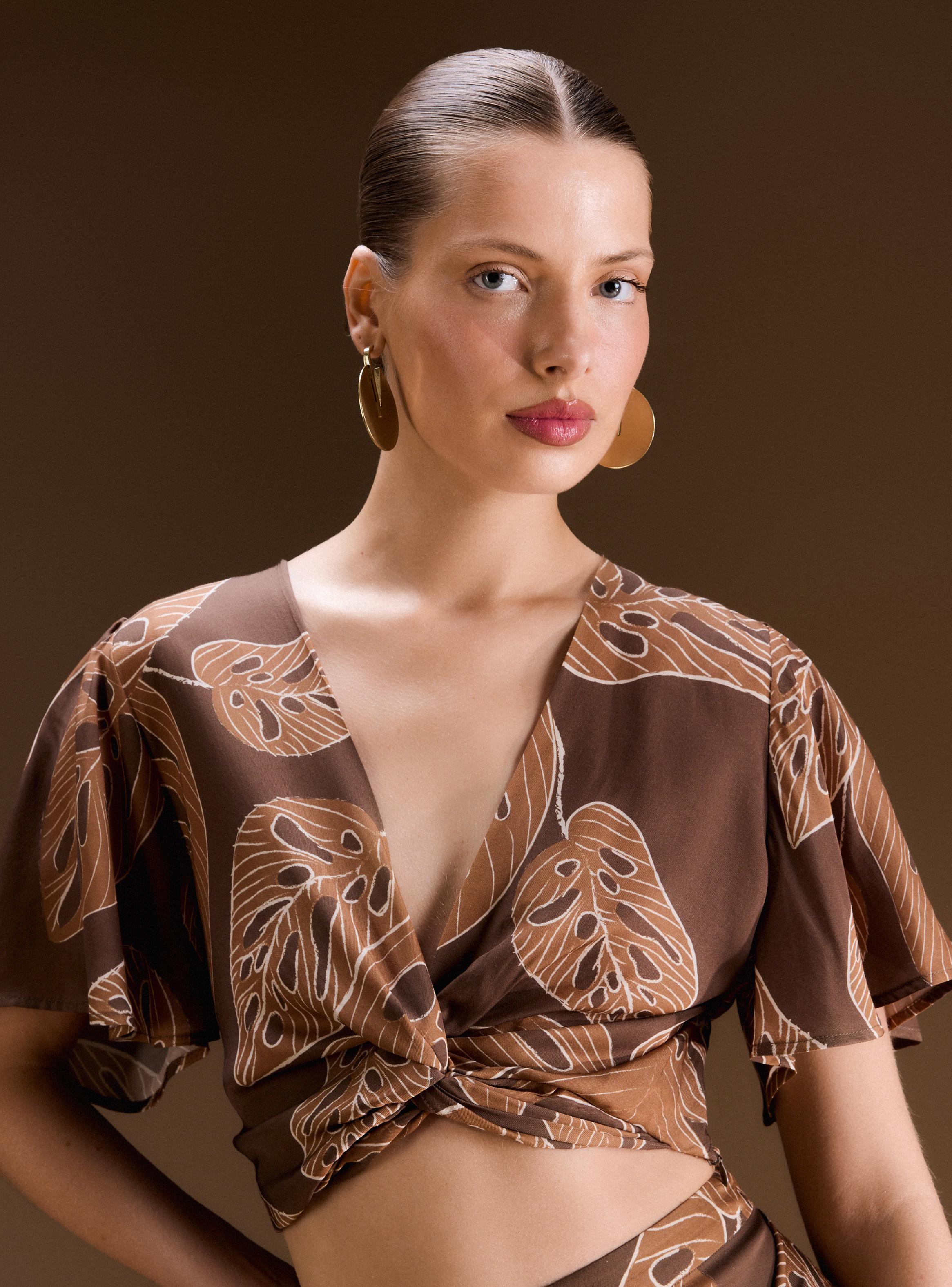 Blusa Cruzada con Nudo Colección Ange Eyzaguirre-2