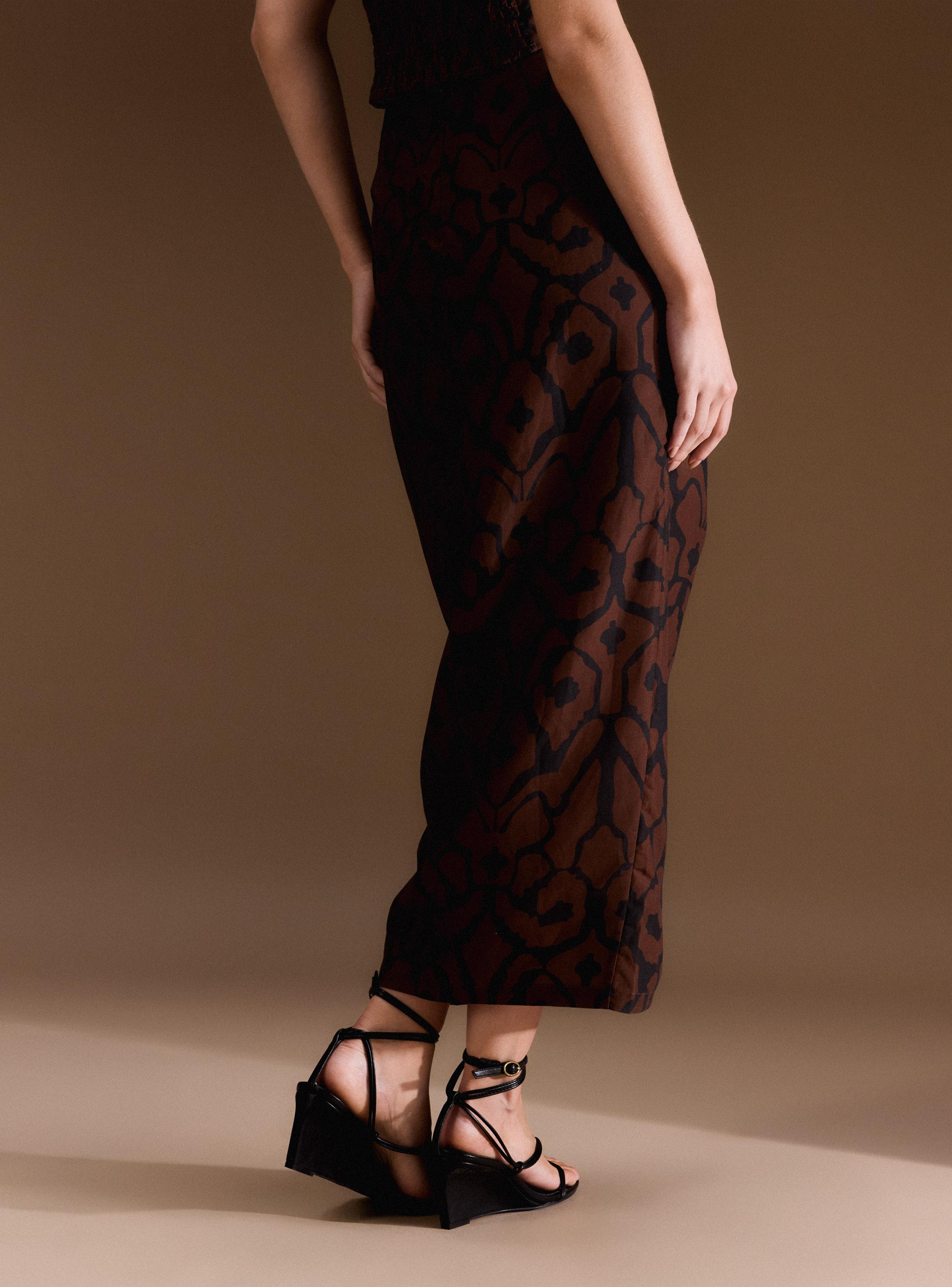 Falda Pareo Anudada con Drapeado Colección Ange Eyzaguirre-1