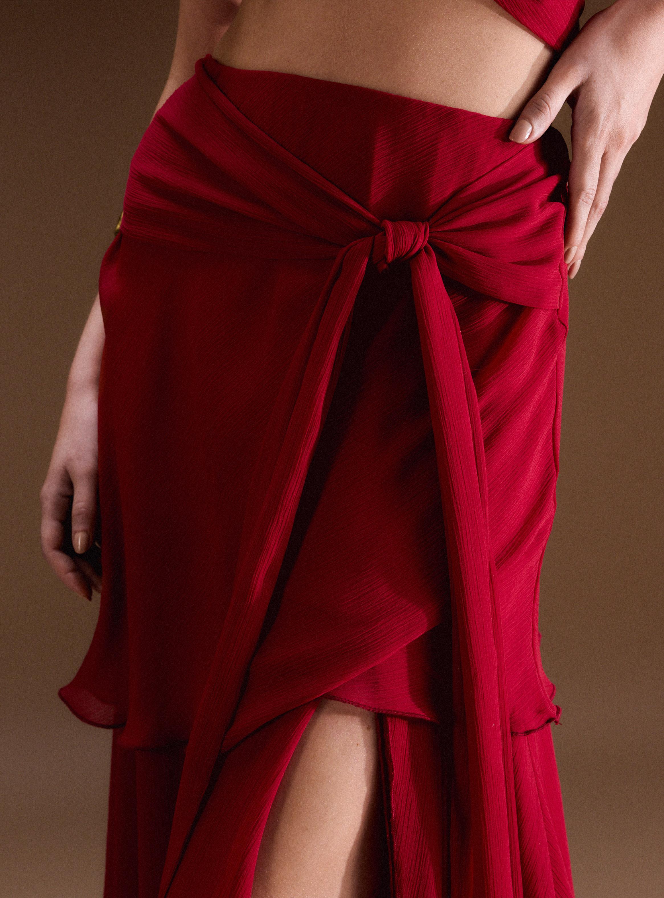 Falda Larga con Capas Volantes Colección Ange Eyzaguirre-2