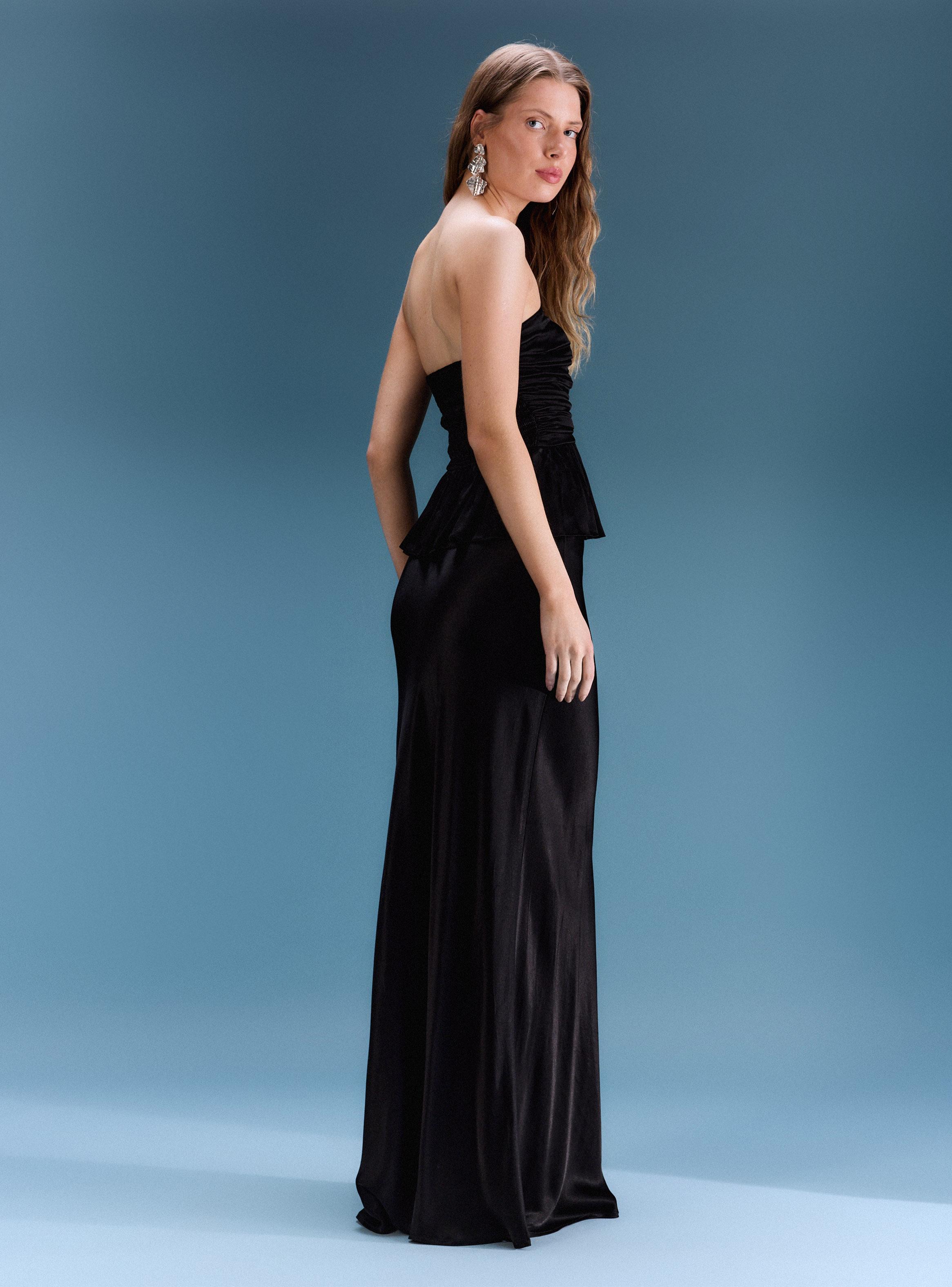 Blusa Strapless con Drapeado Colección María Guldman-5