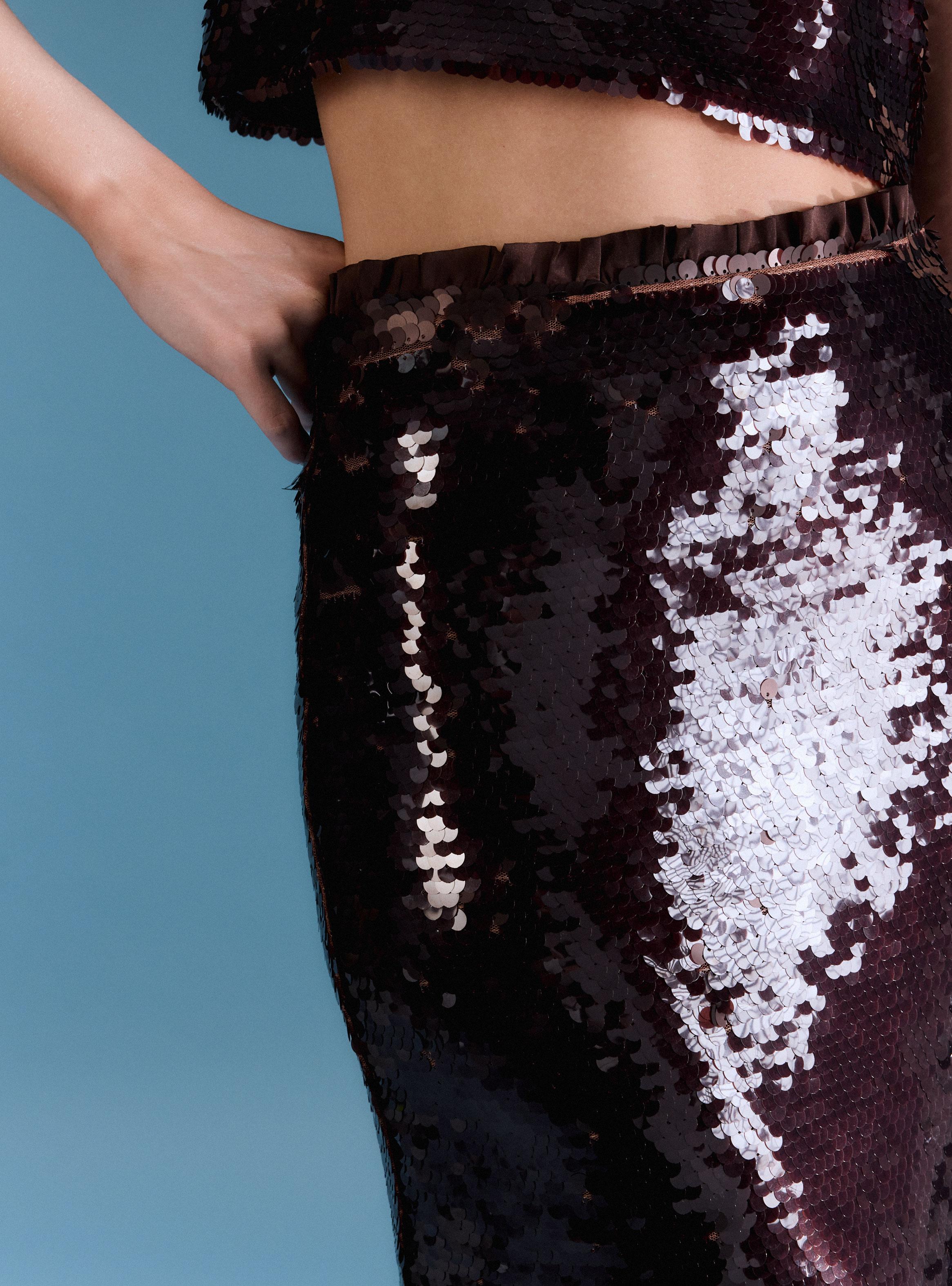 Falda Midi Lentejuelas Colección María Guldman-2