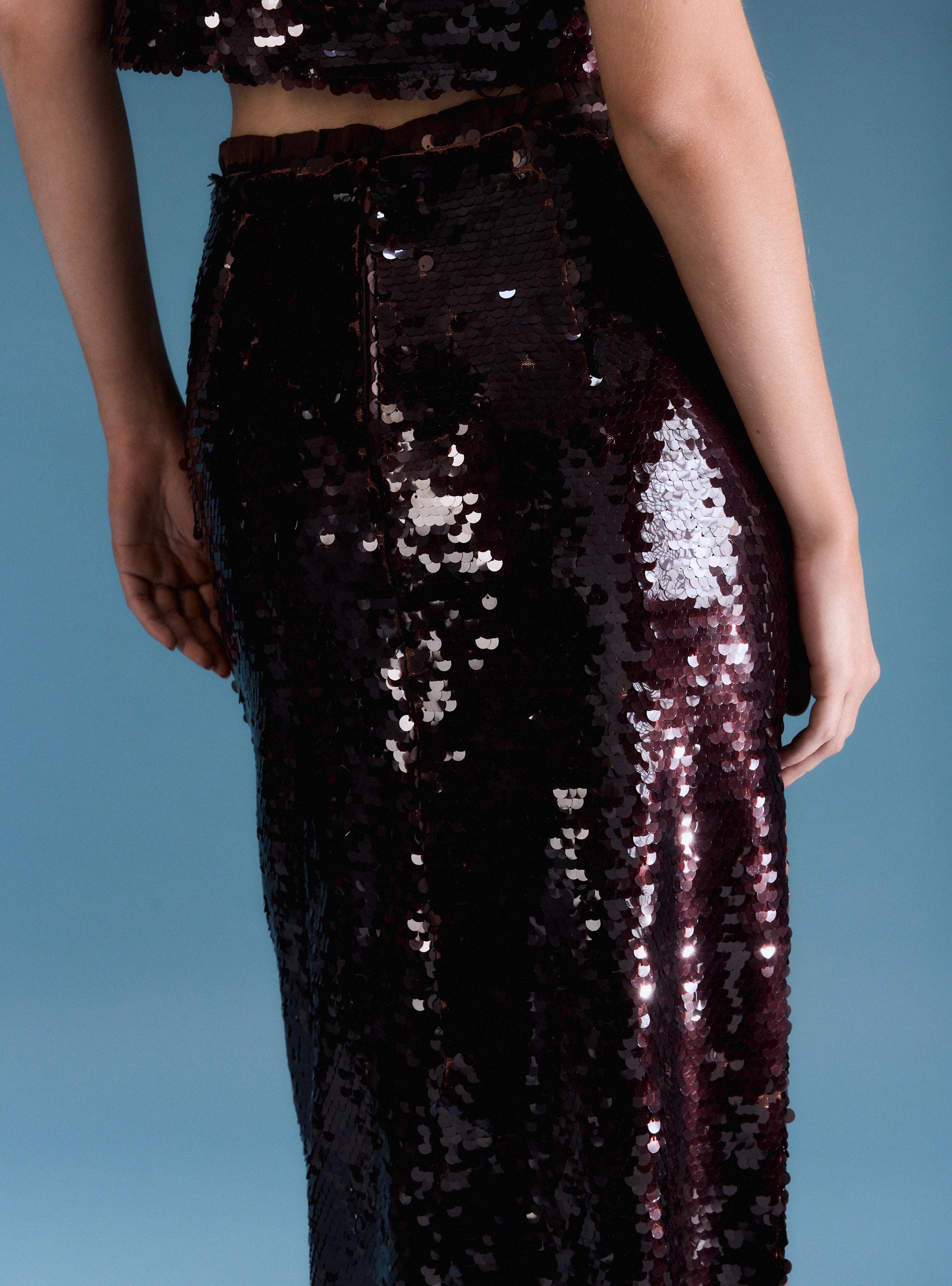 Falda Midi Lentejuelas Colección María Guldman-3