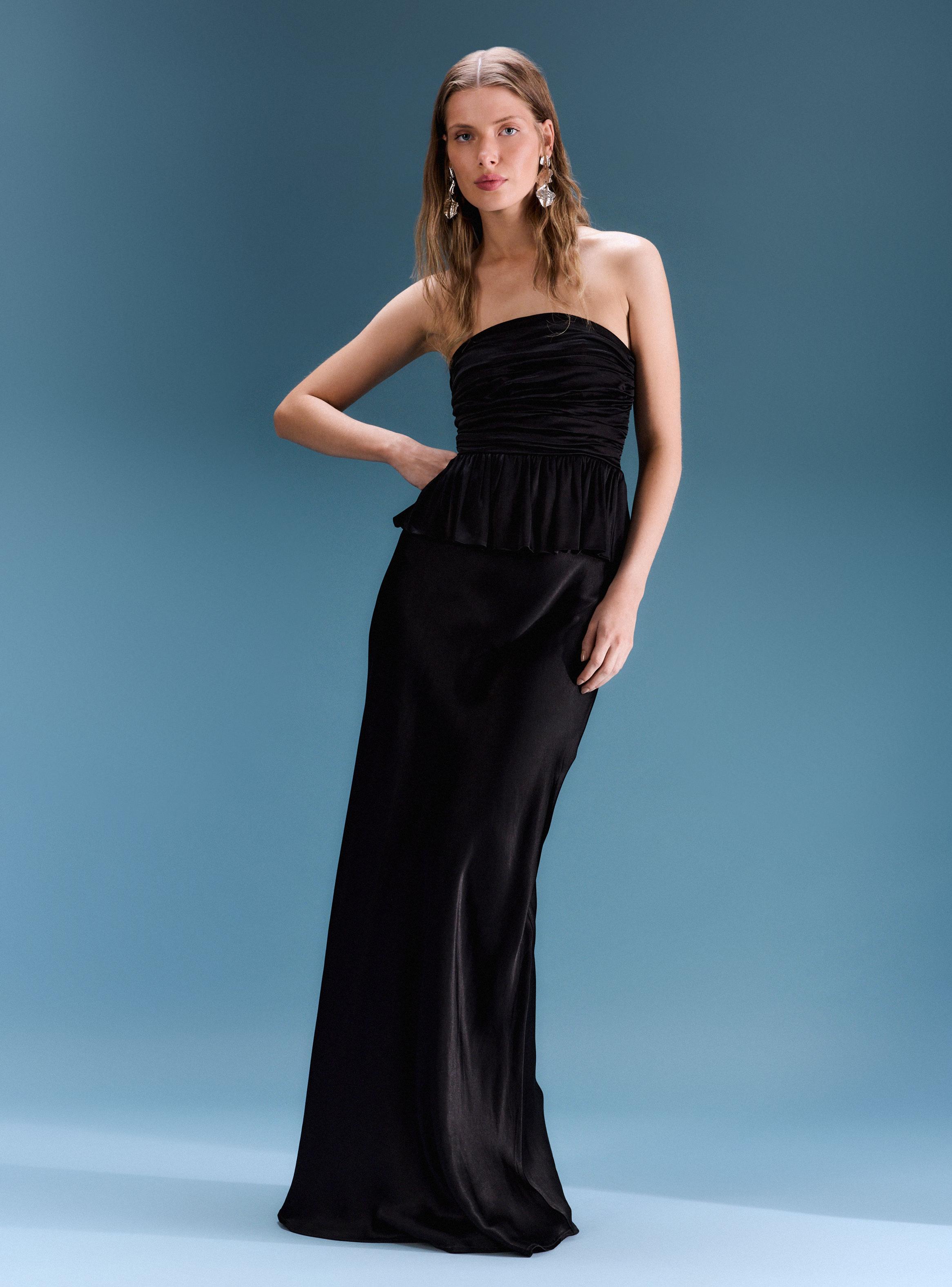 Falda Maxi Satinada Colección María Guldman-4