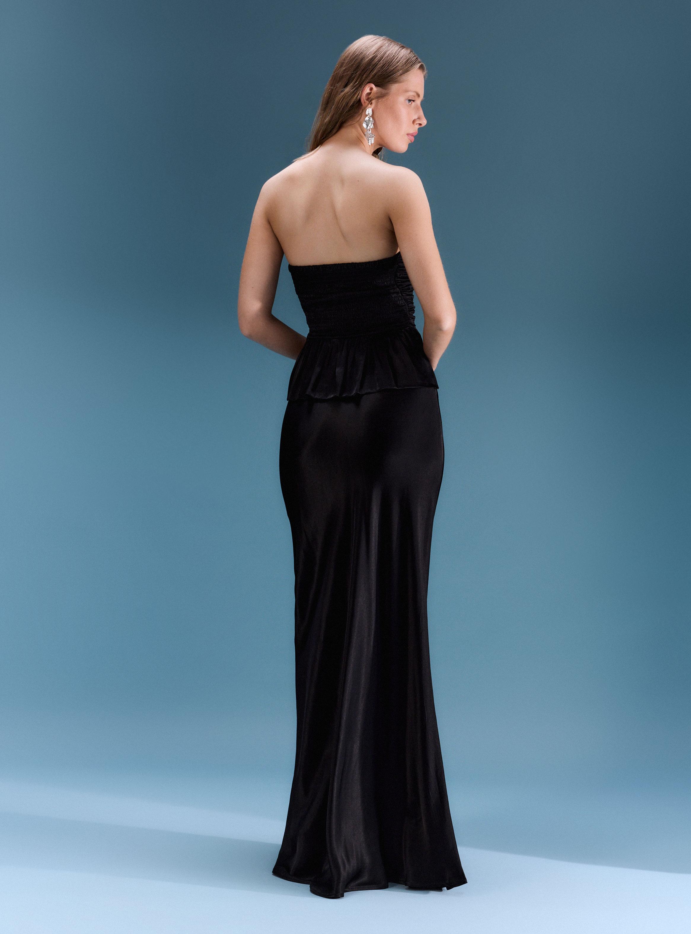 Falda Maxi Satinada Colección María Guldman-5