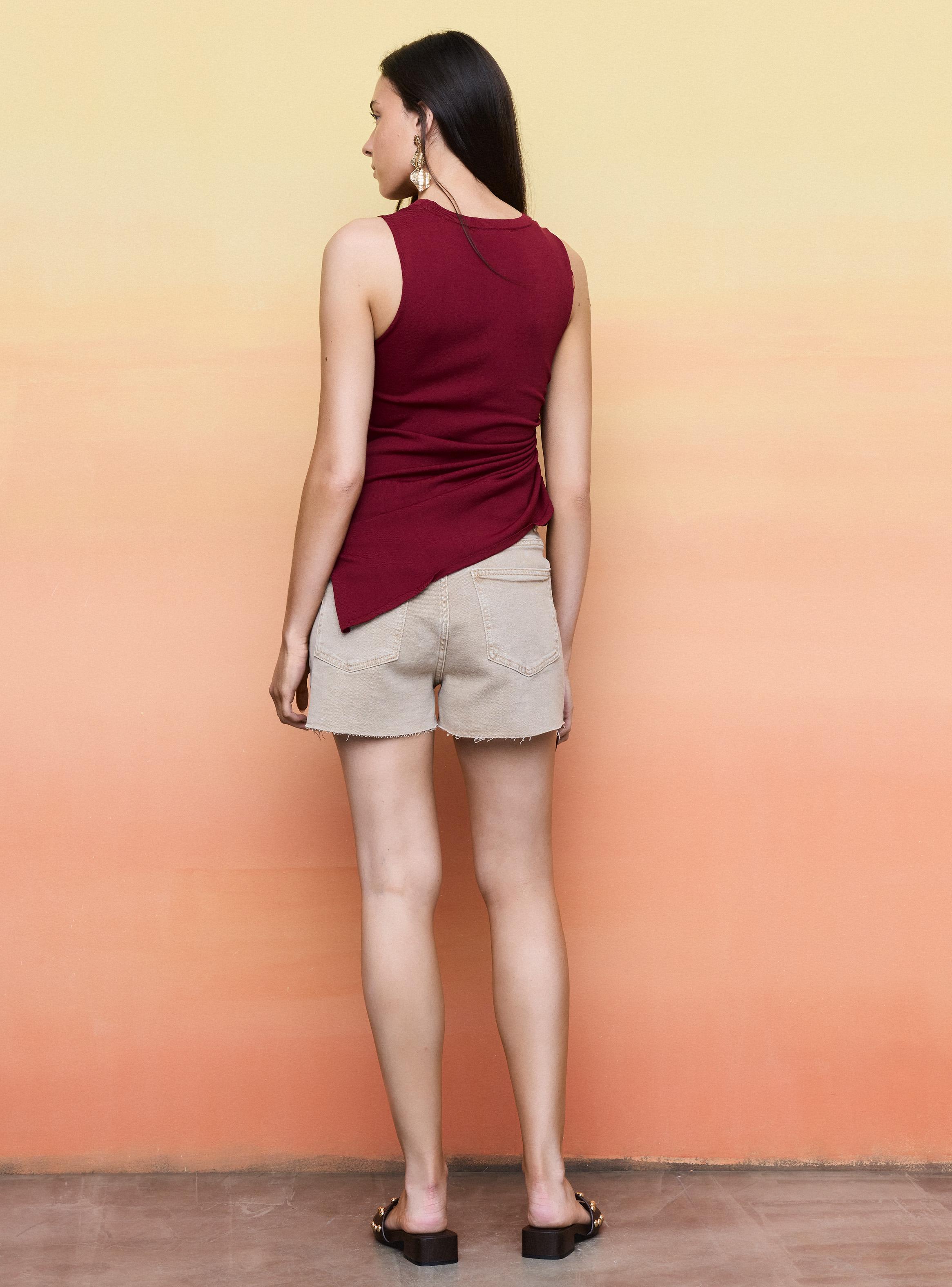 Polera Tejida Escote Redondo con Recogido Lateral-5