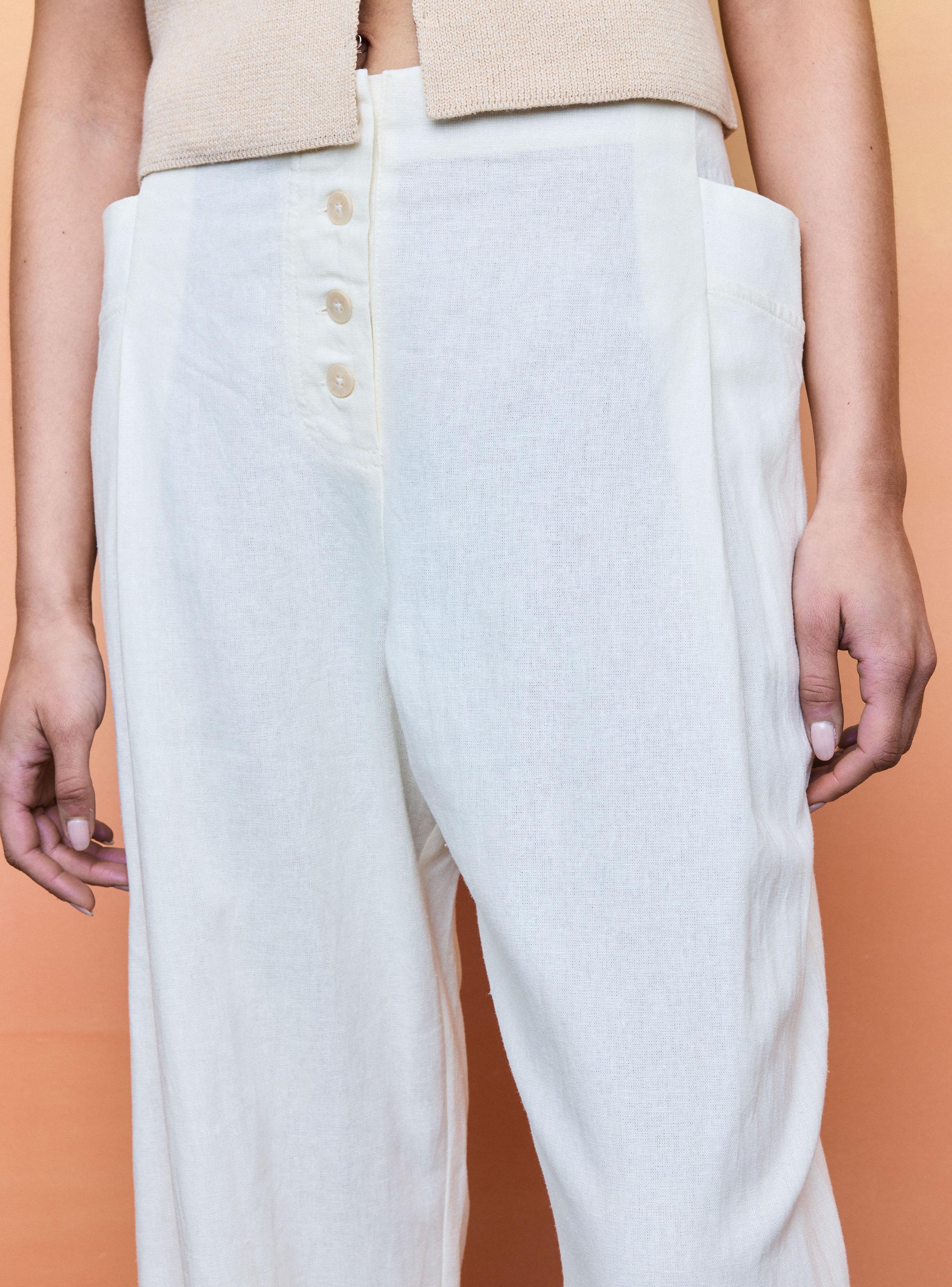 Pantalón Culotte con Pinzas y Bolsillos-2