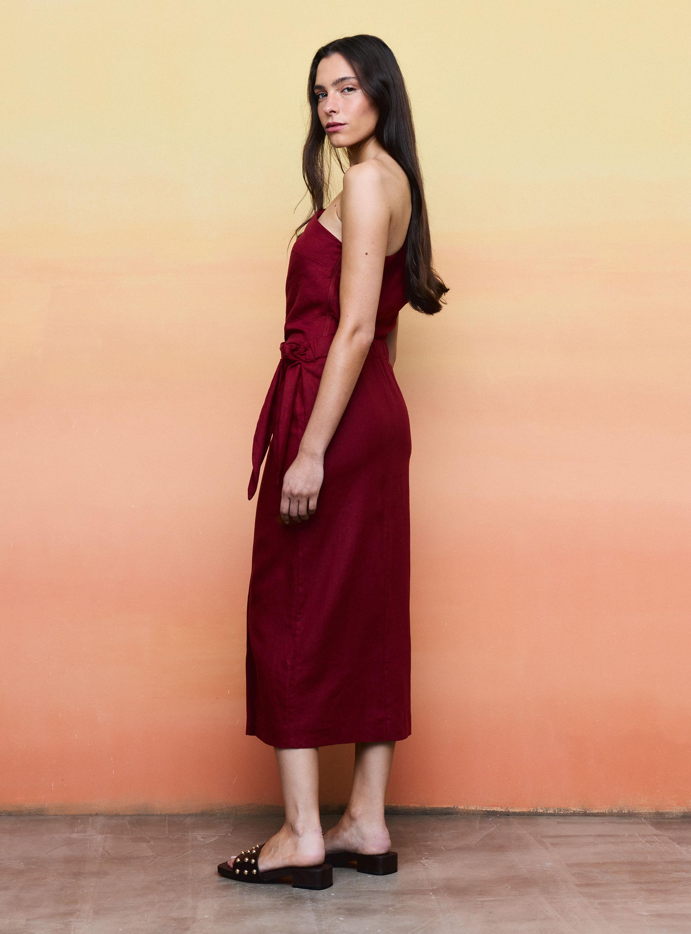 Falda Midi Anudada Efecto Pareo-5