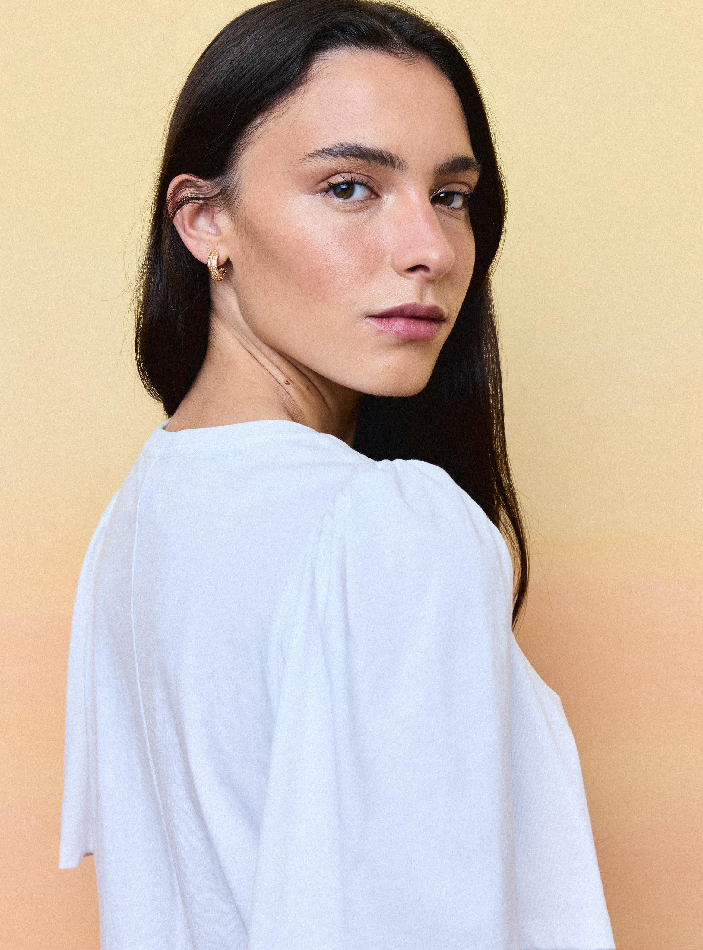 Polera Escote Redondo con Manga Corta con Recogido-3