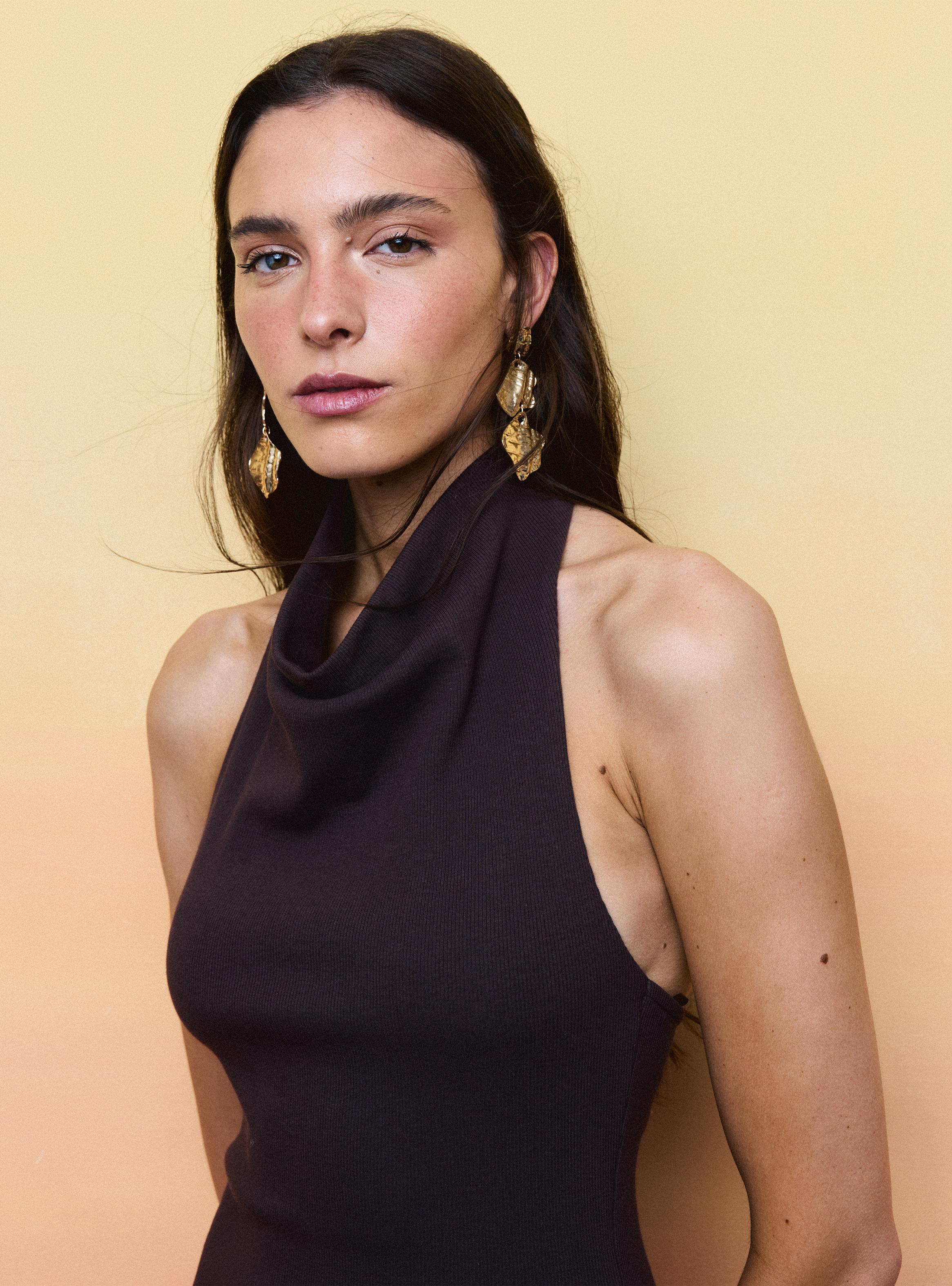 Vestido sin Mangas con Drapeado-2