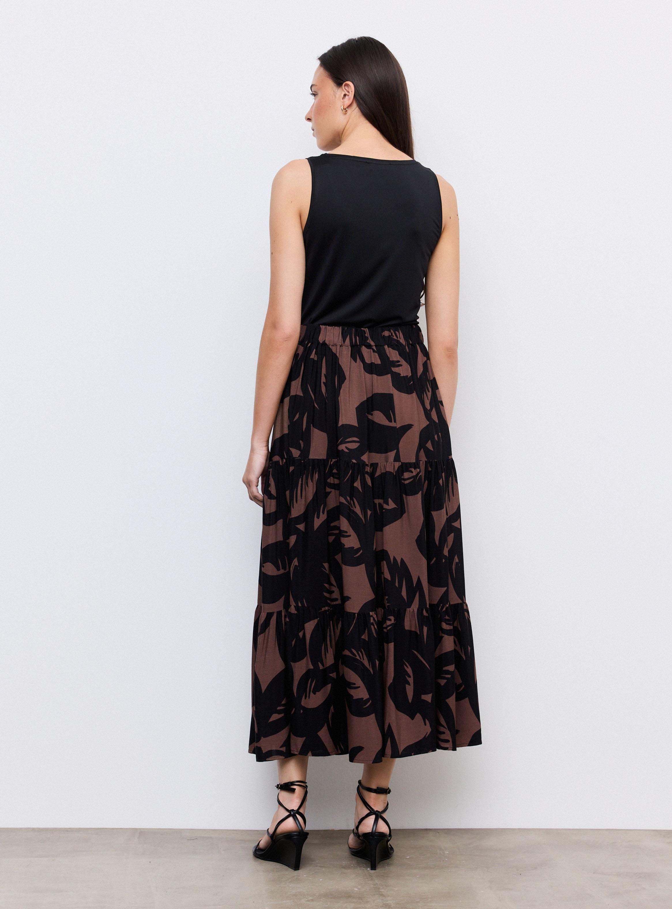 Falda Fluida Midi con Frunces-5