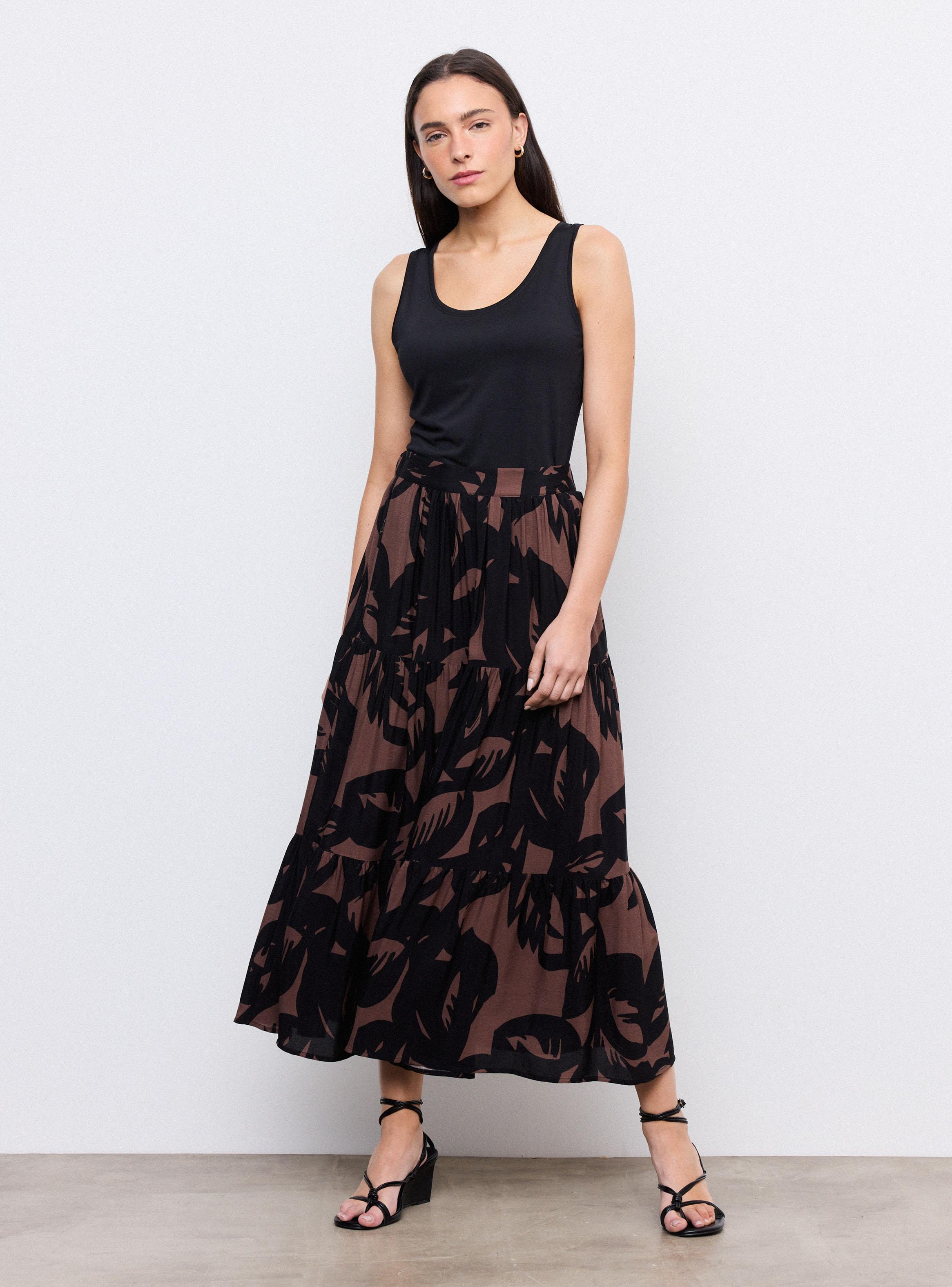 Falda Fluida Midi con Frunces-4