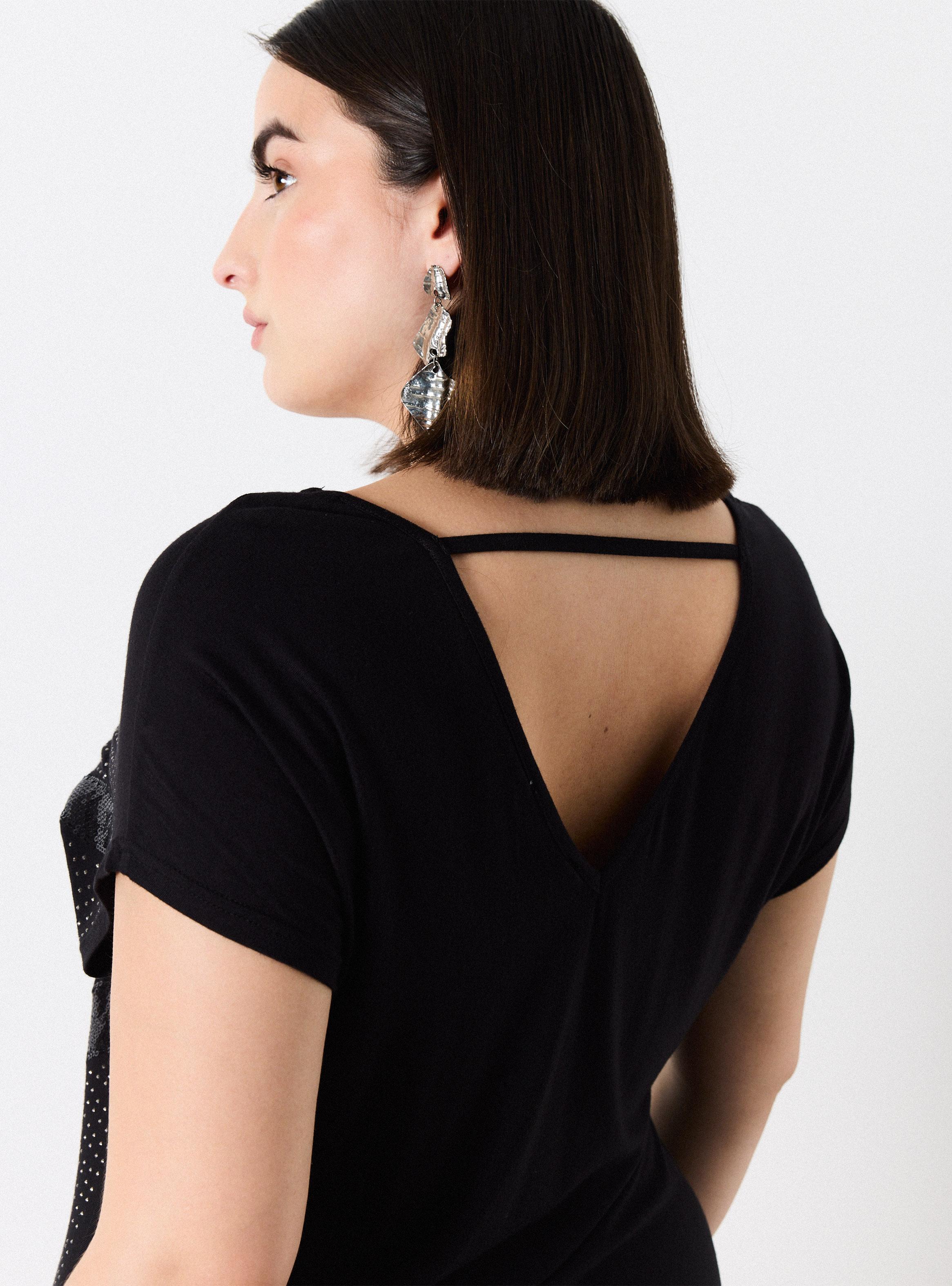 Polera Lentejuelas y Espalda Descubierta-3