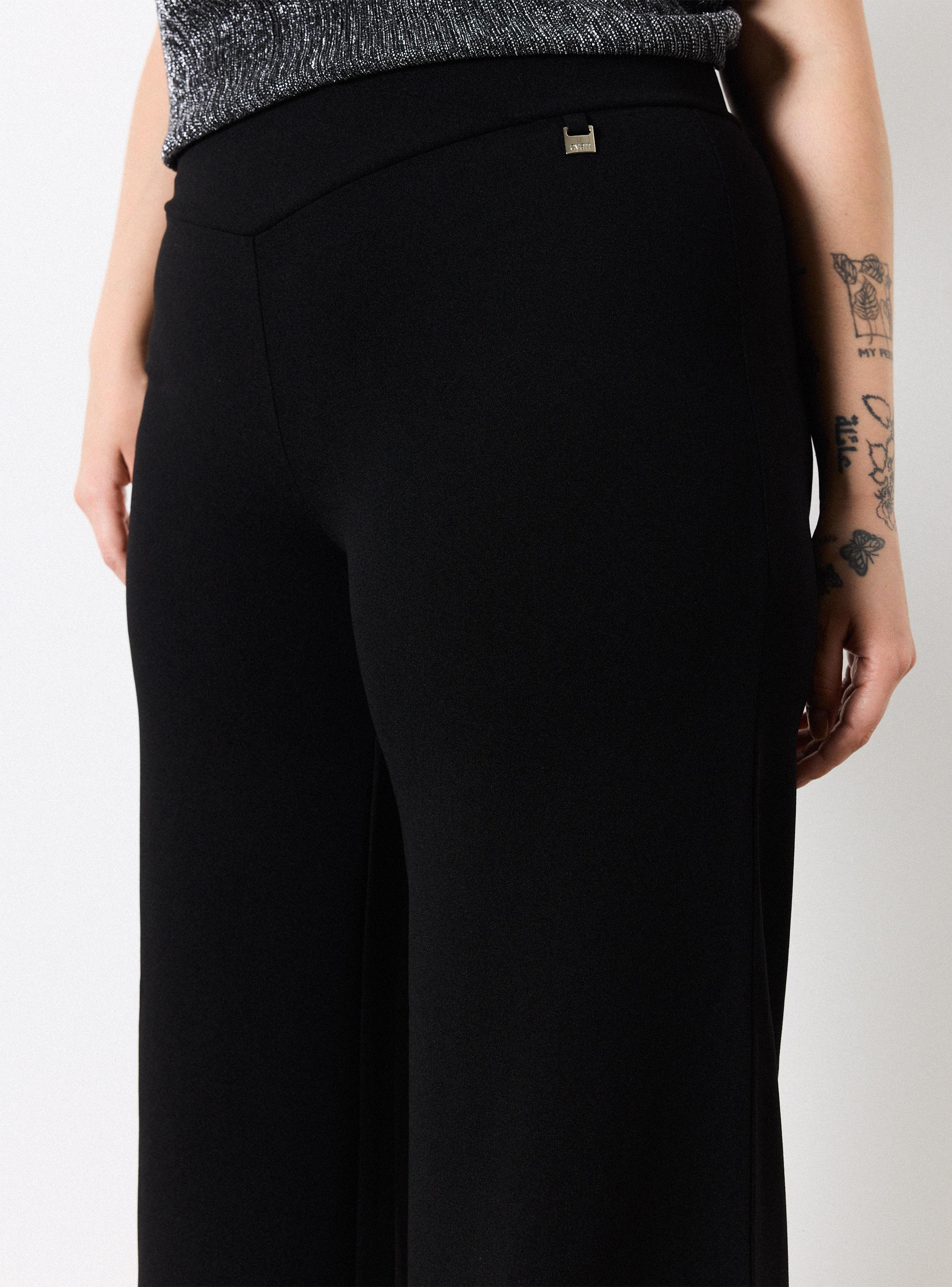 Pantalón Ancho de Punto Pretina en V Talla Curvy-3