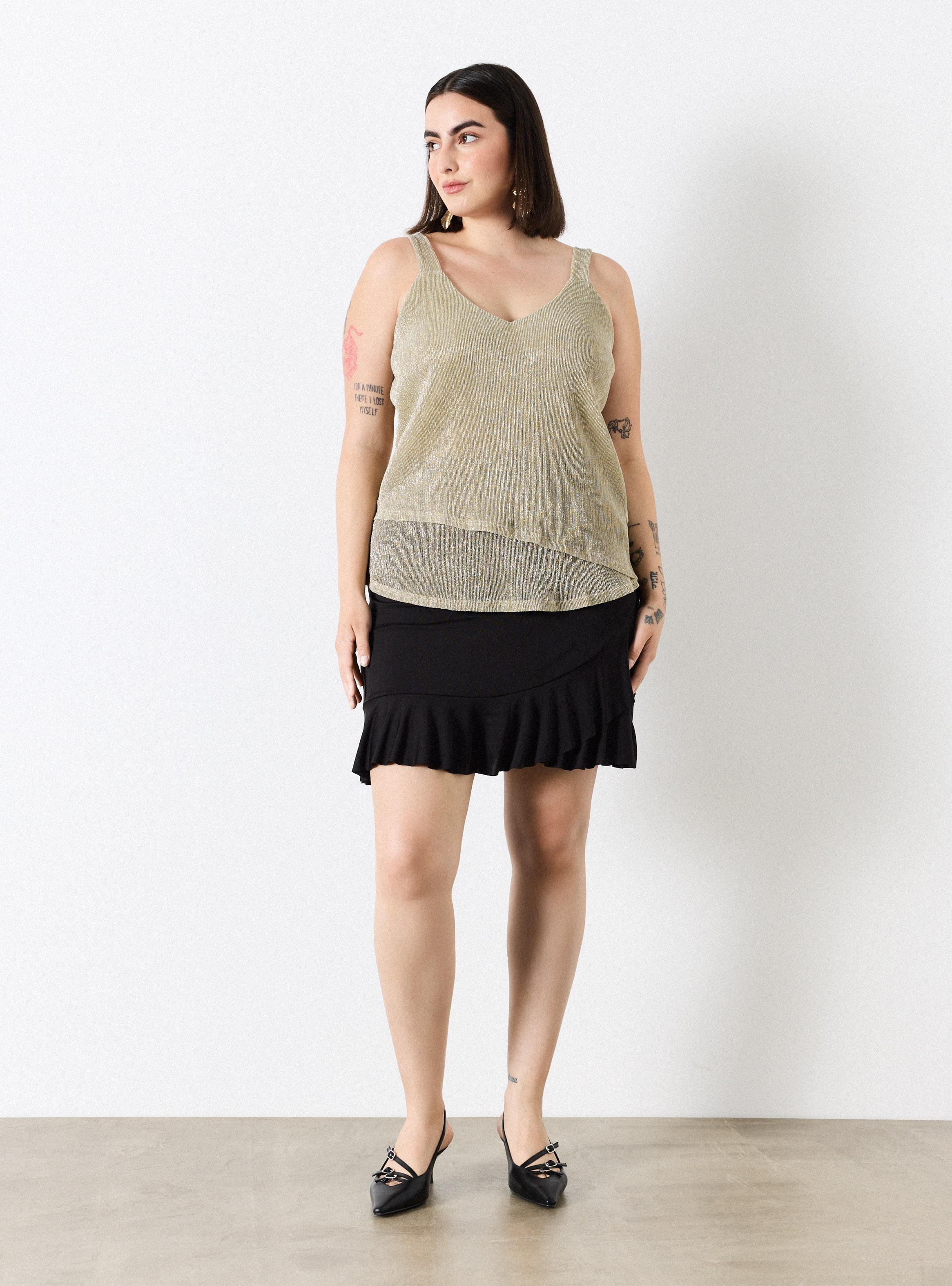 Falda Skort Elasticada con Vuelos-4