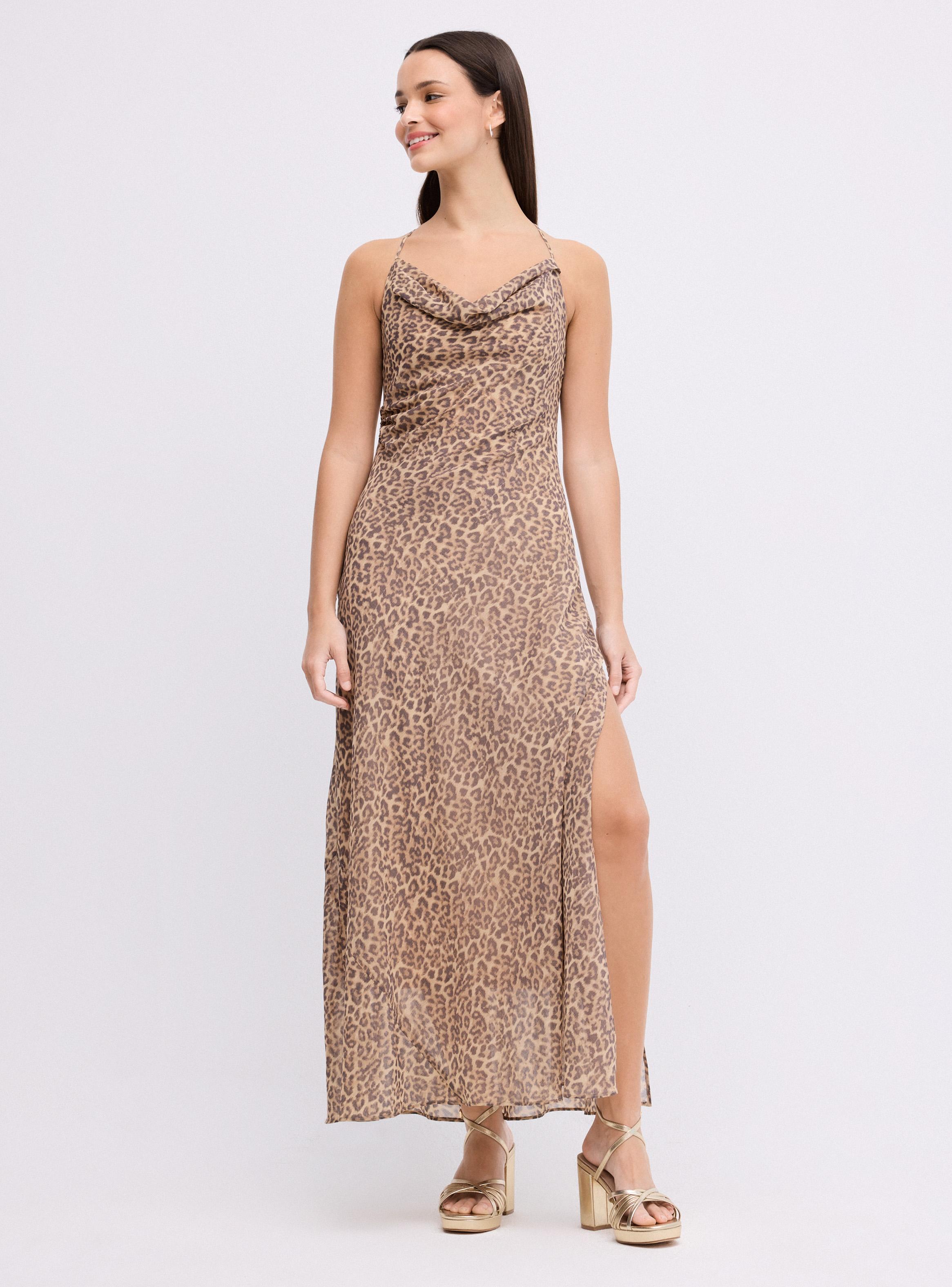 Vestido Drapeado Espalda Abierta-4