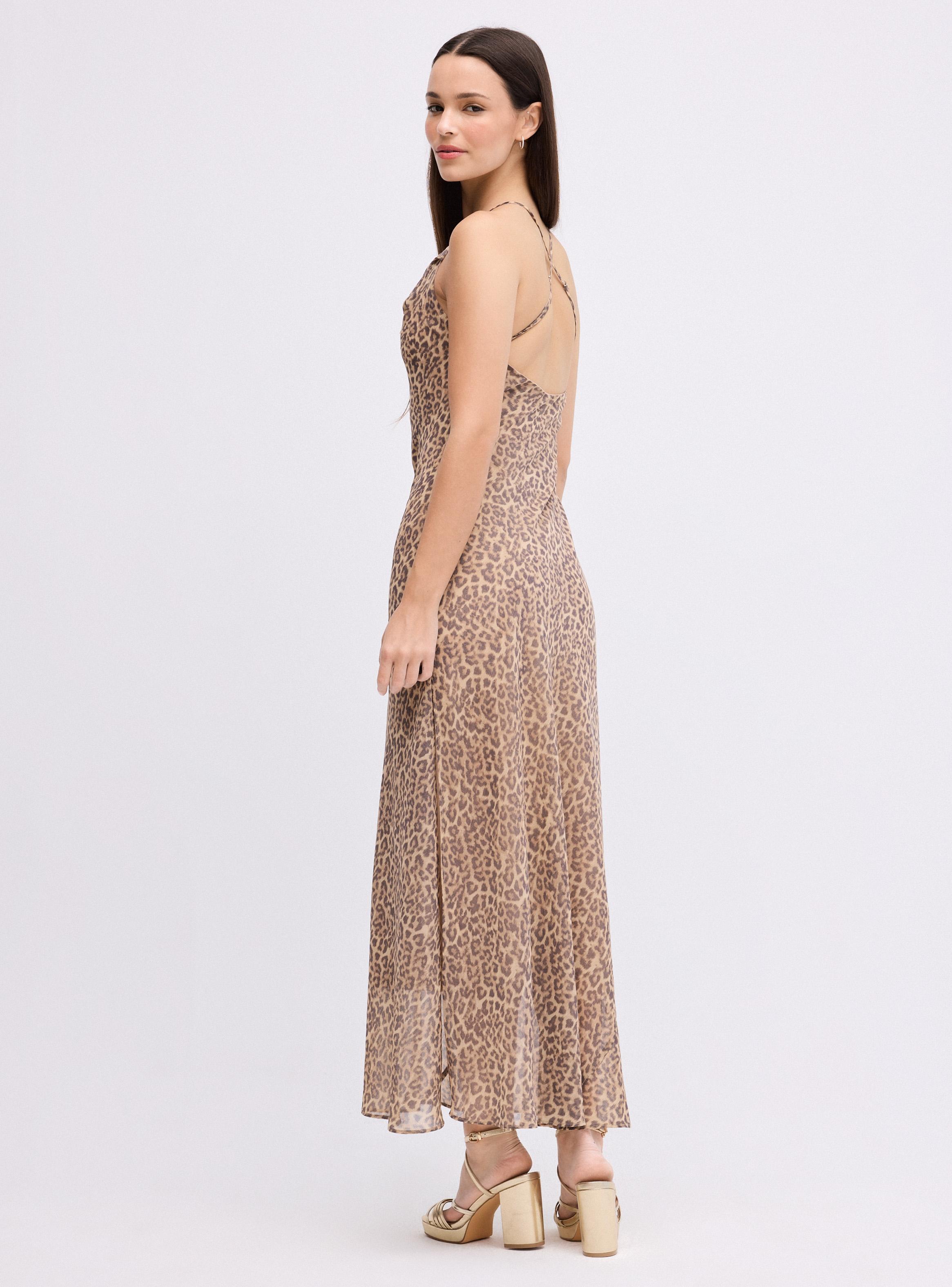 Vestido Drapeado Espalda Abierta-5