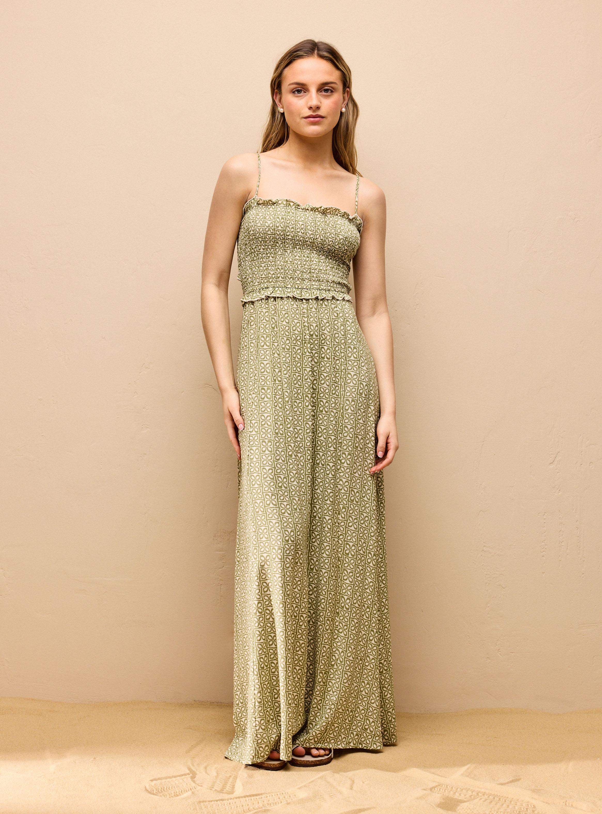 Vestido Detalle Panal Abeja con Ajuste Espalda-4