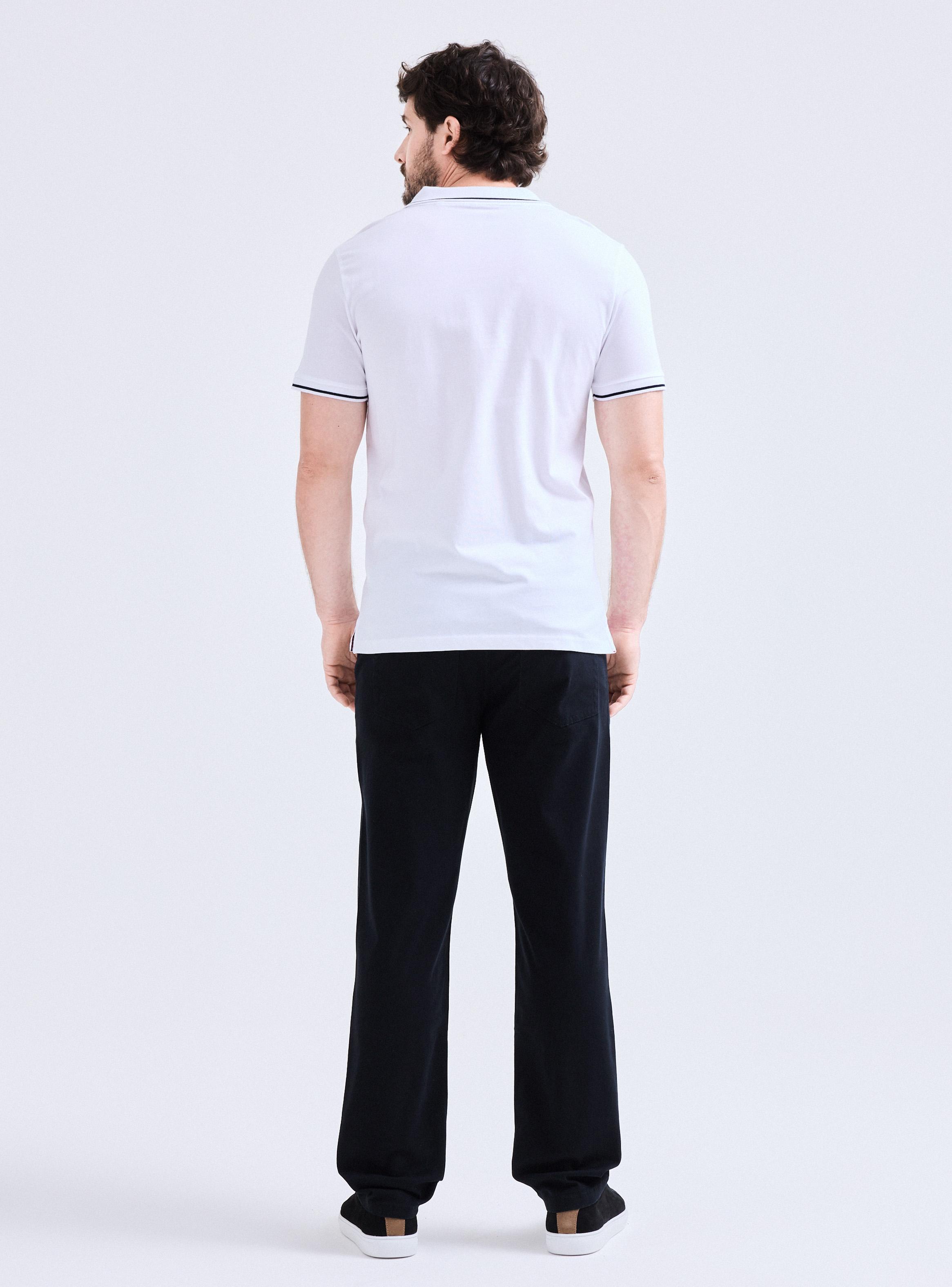 Polera Piqué Logo Detalle en Rib-5