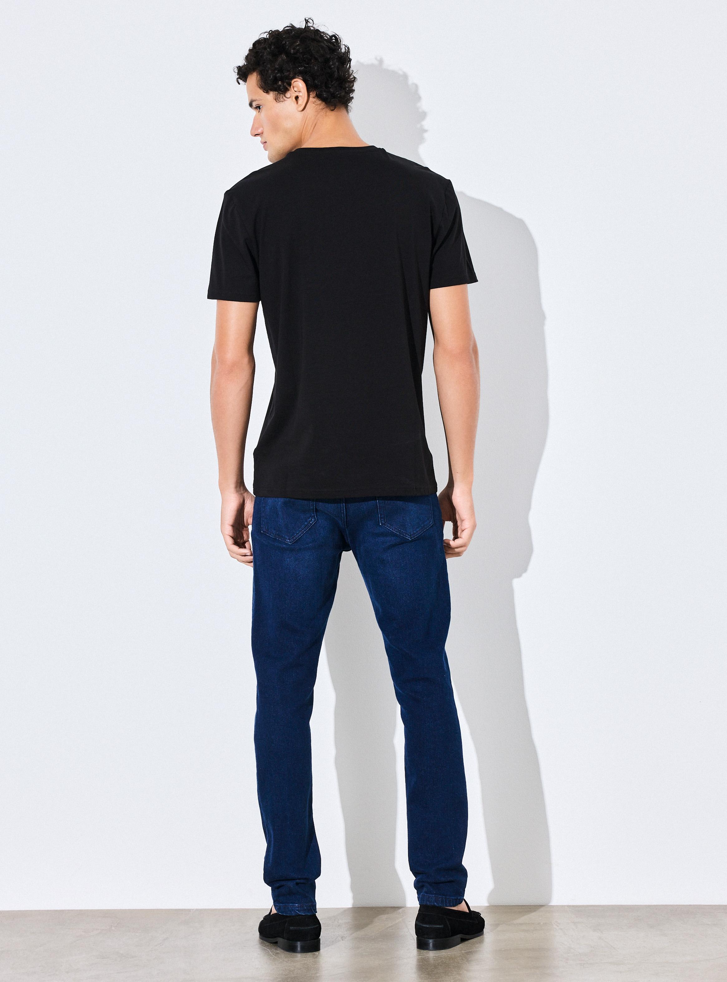 Polera Manga Corta Algodón Cuello V-5