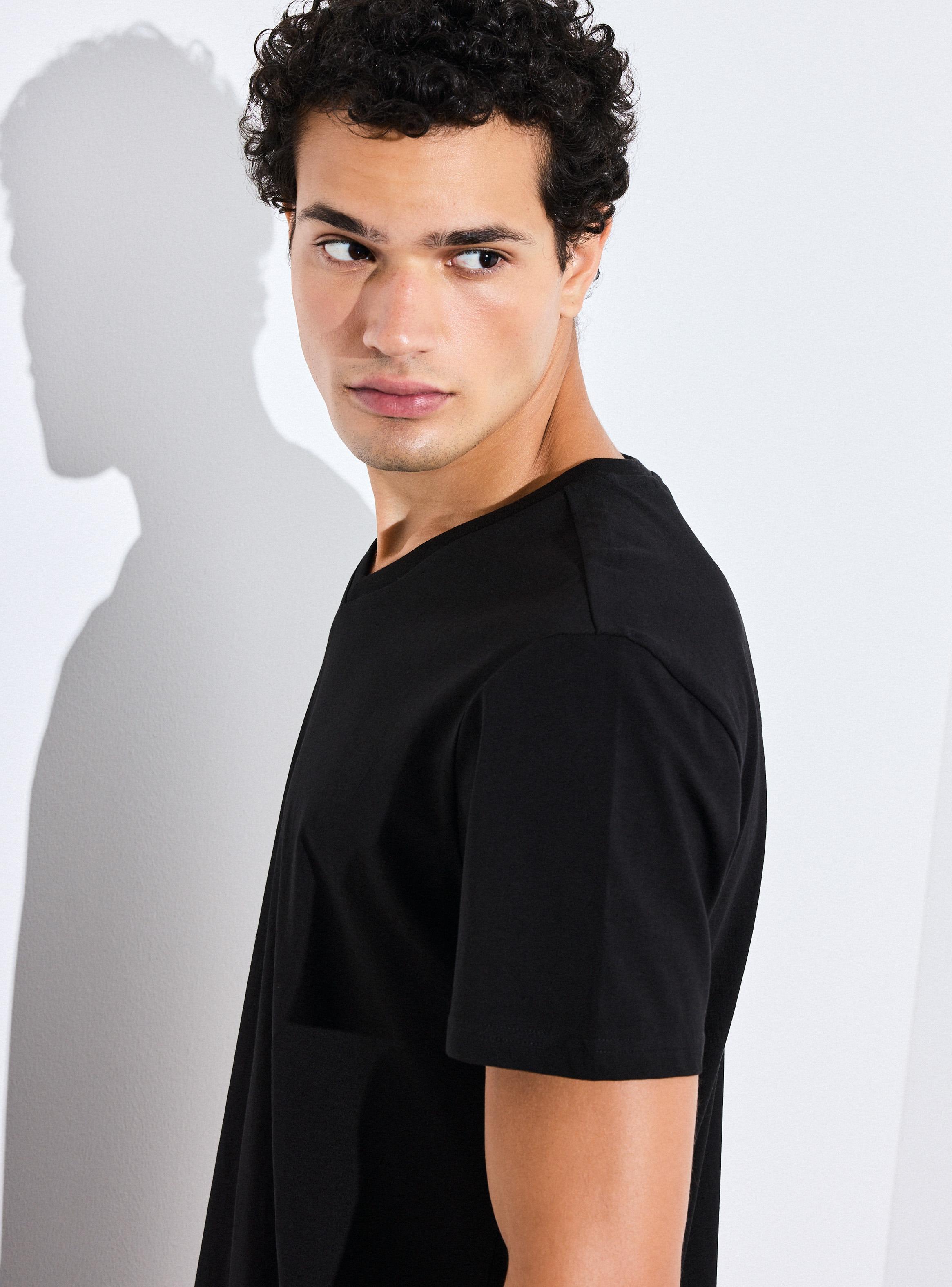 Polera Manga Corta Algodón Cuello V-3