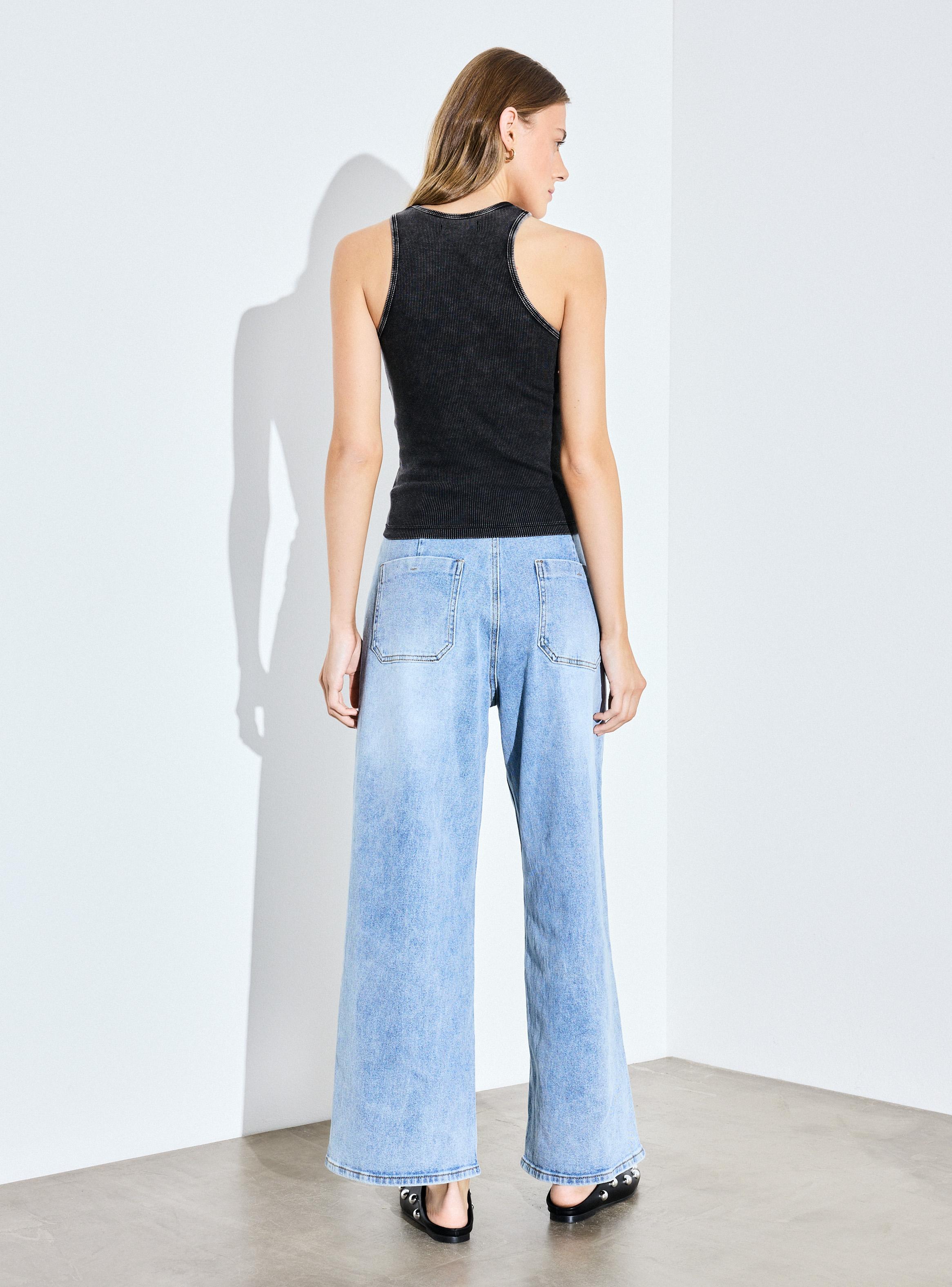 Polera Halter sin Mangas Lavada-5