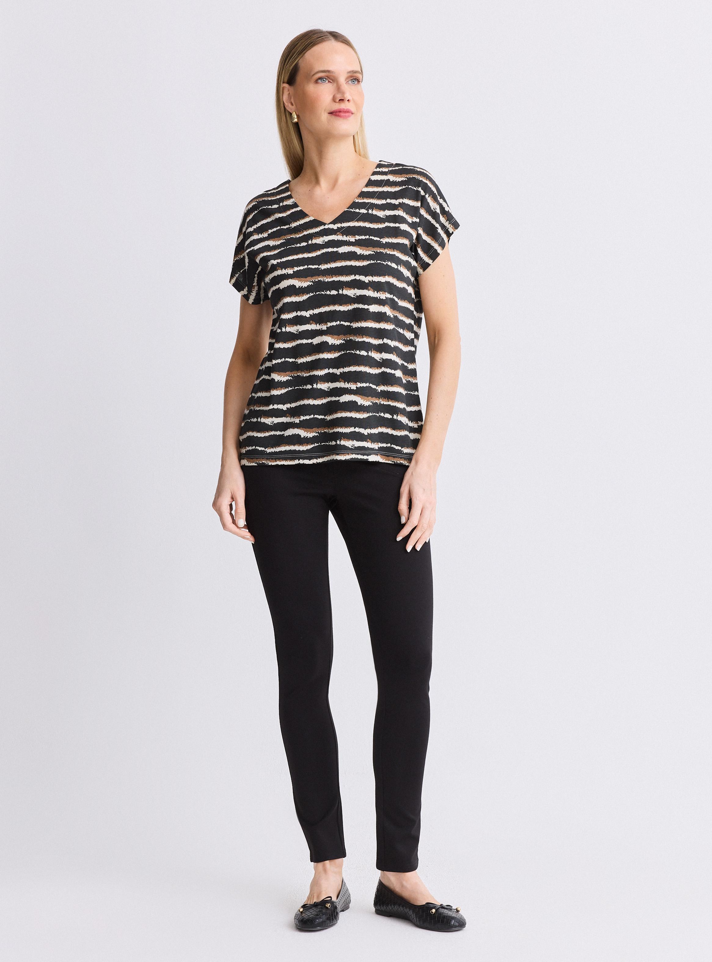 Polera Escote en V Estampada-4