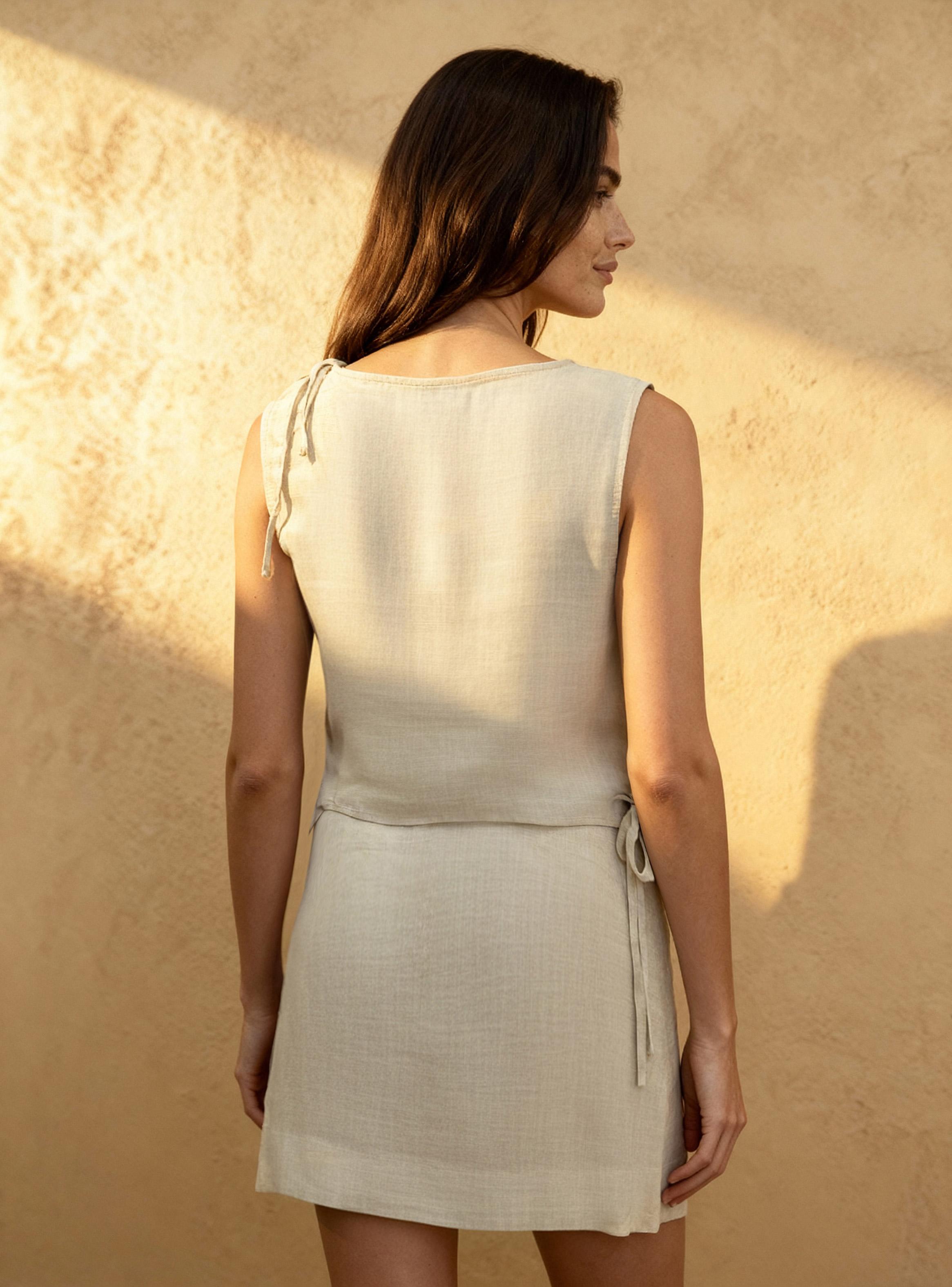 Falda Lazos con Lino-2